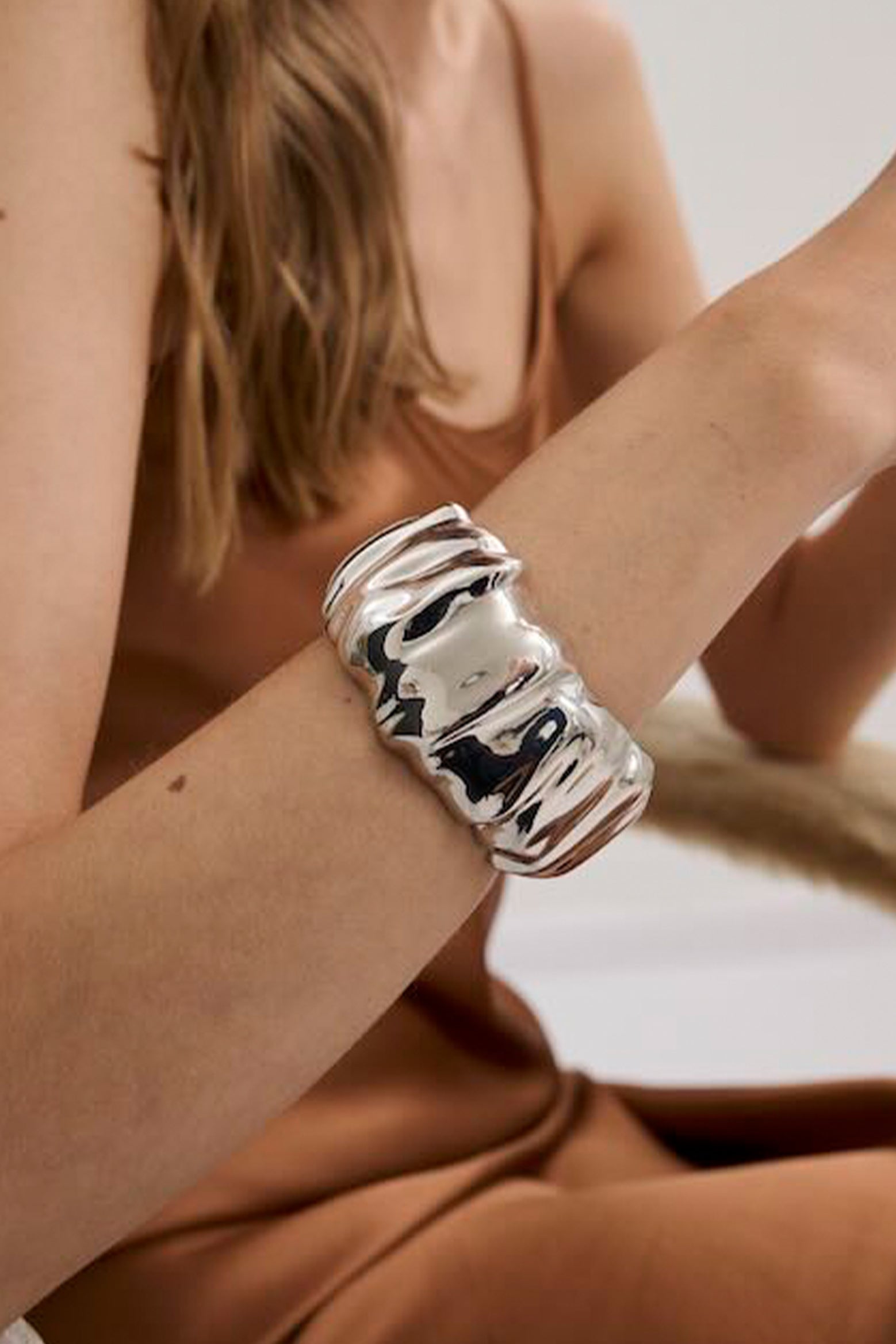 Anna Rossi Melted Bangle in Silver available at The New Trend Australia. 