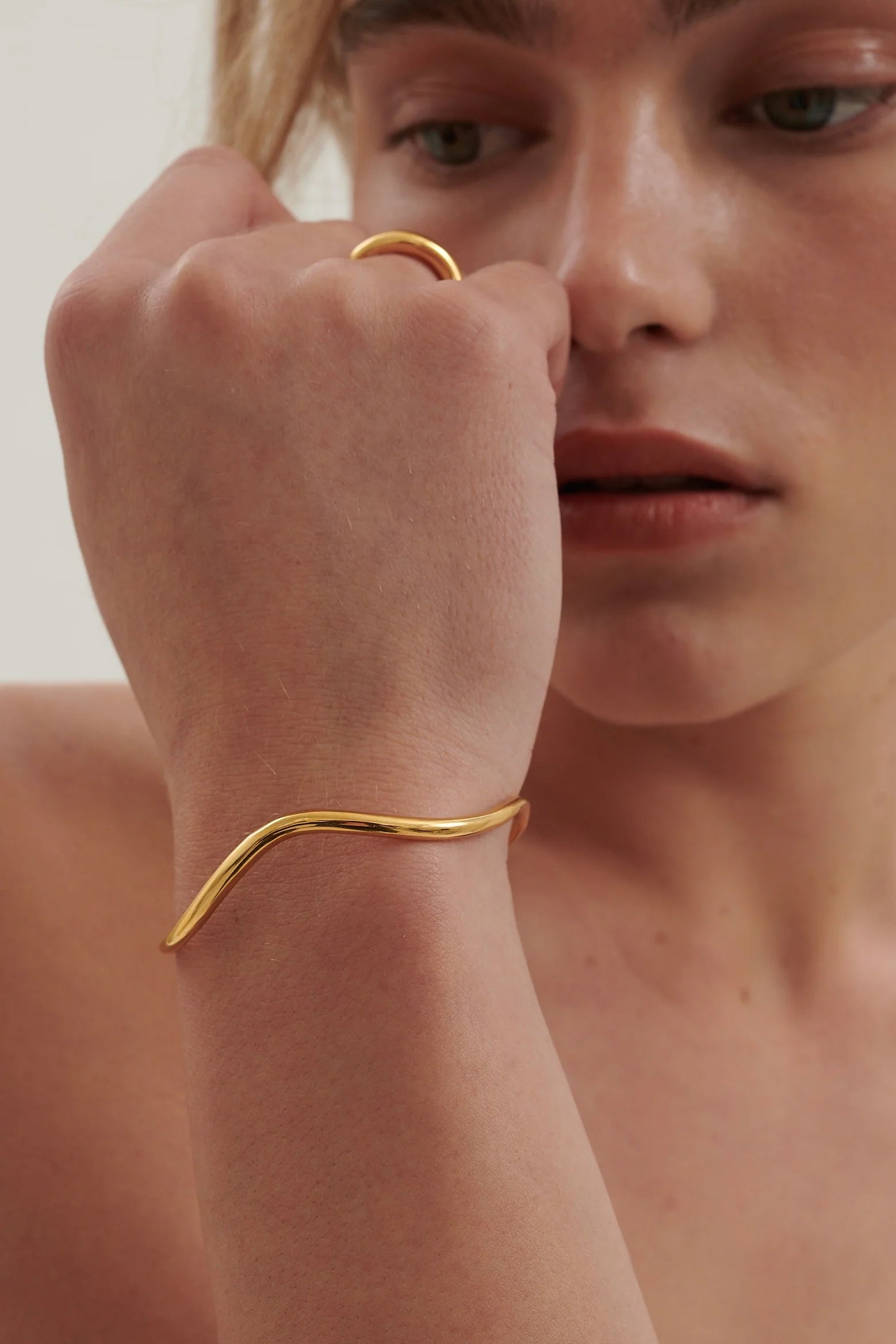 Anna Rossi Ripple Bangle in Gold available at The New Trend Australia. 