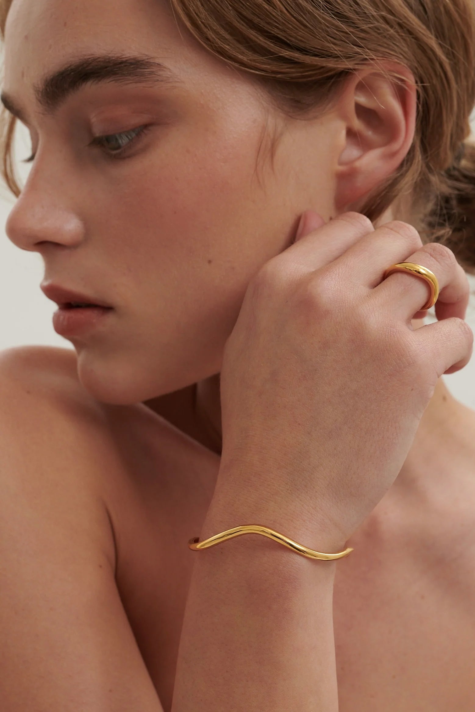 Anna Rossi Ripple Bangle in Gold available at The New Trend Australia.