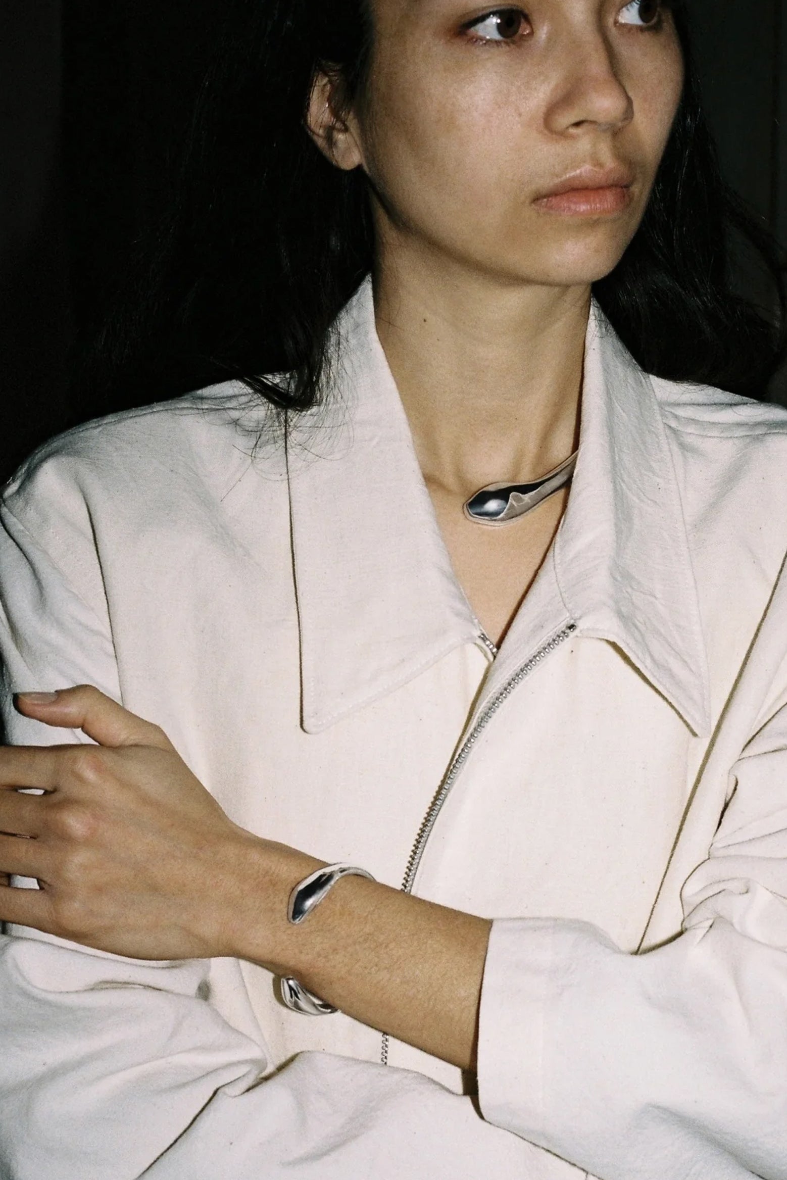 Annika inez Serpent Cuff Bracelet in Silver available at The New Trend Australia.