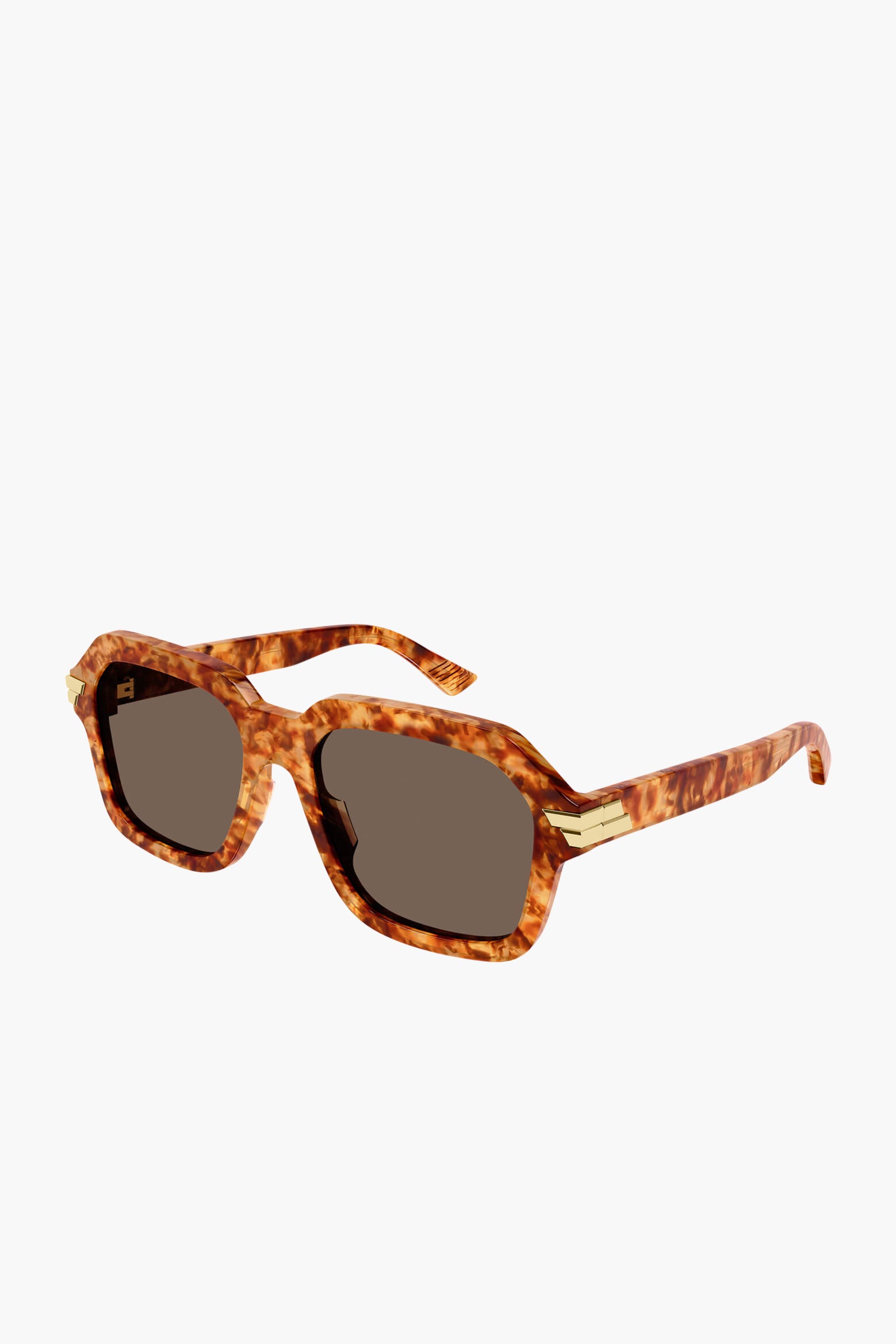 Bottega Veneta Bold Ribbon Acetate Sunglasses in Brown available at The New Trend