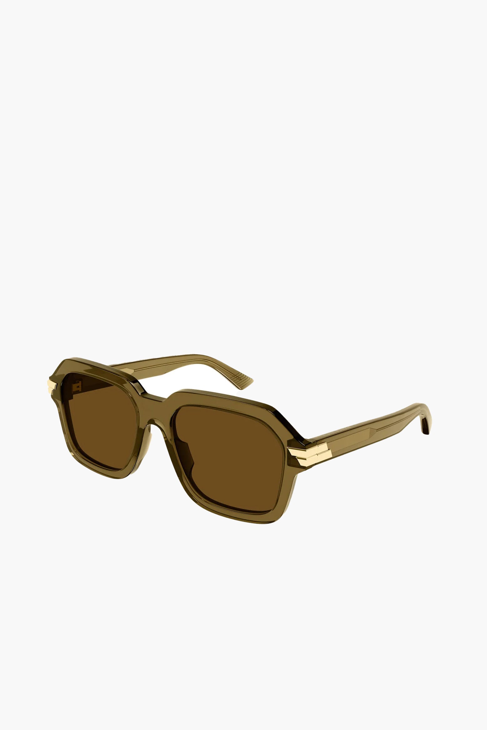 Bottega Veneta Bold Ribbon Acetate Sunglasses in Green available at The New Trend