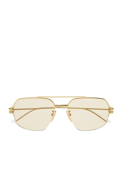 Bond Square Aviator Sunglasses in Grey - Bottega Veneta