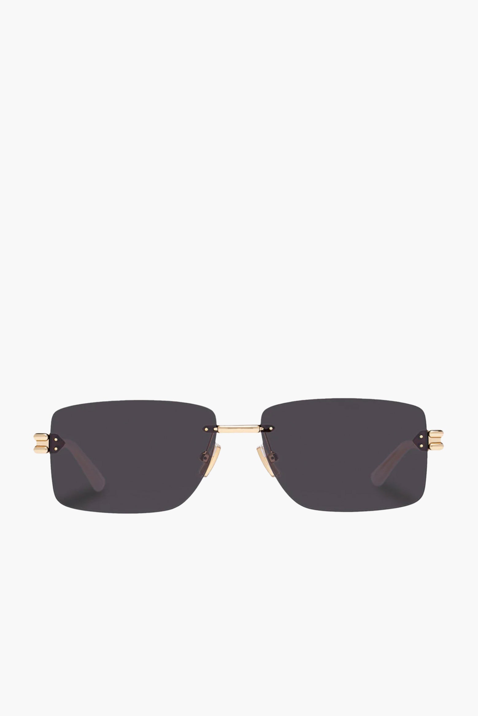Bottega Veneta Rectangle Metal Sunglasses in Gold available at The New Trend Australia.