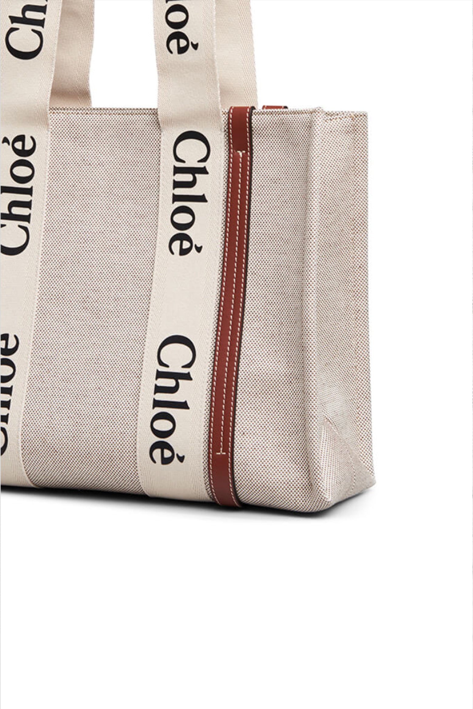 Chloé Woody Medium Tote in White and Brown available at The New Trend Australia.