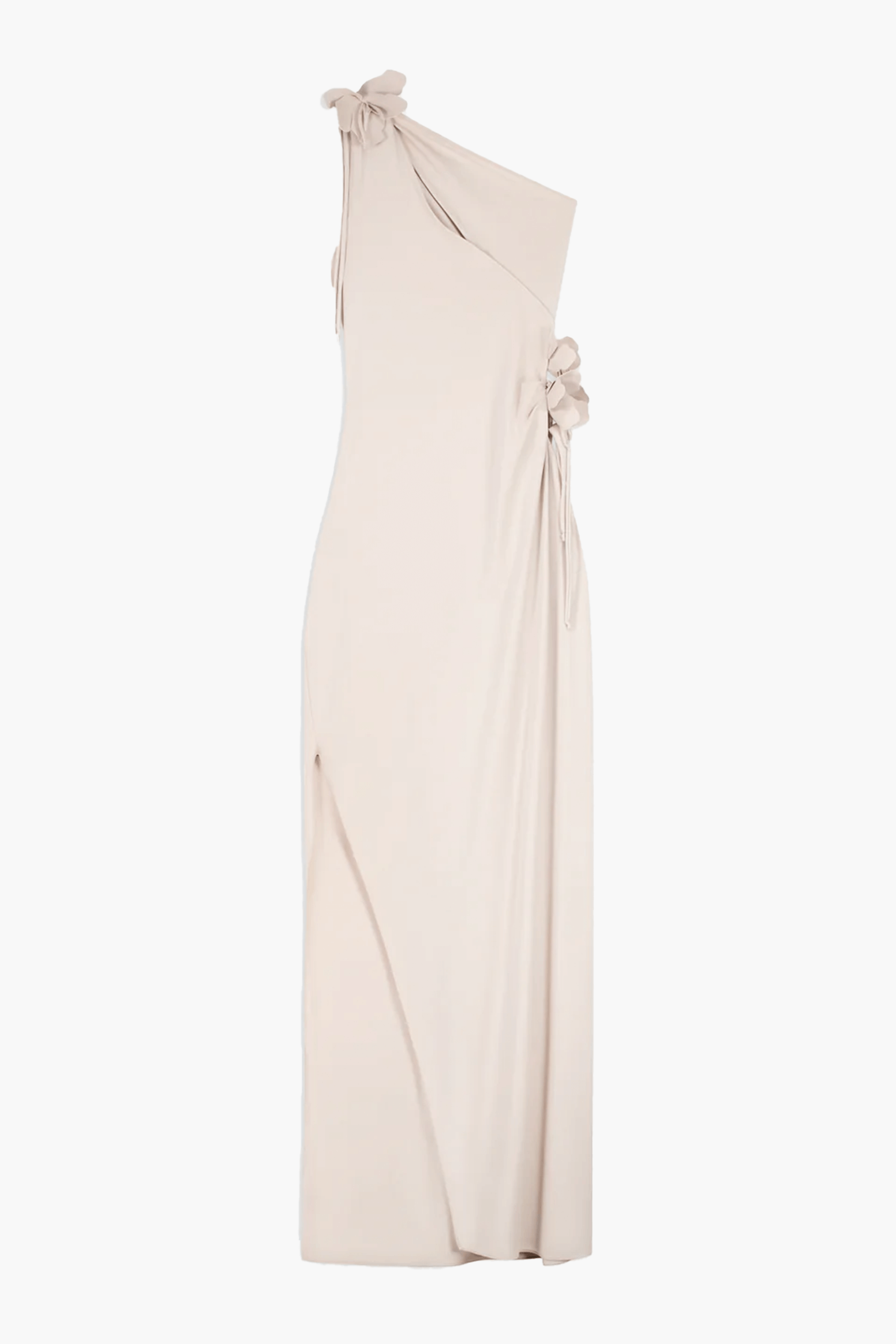 COPERNI ASYMMETRIC FLOWER GOWN IN BEIGE | THE NEW TREND
