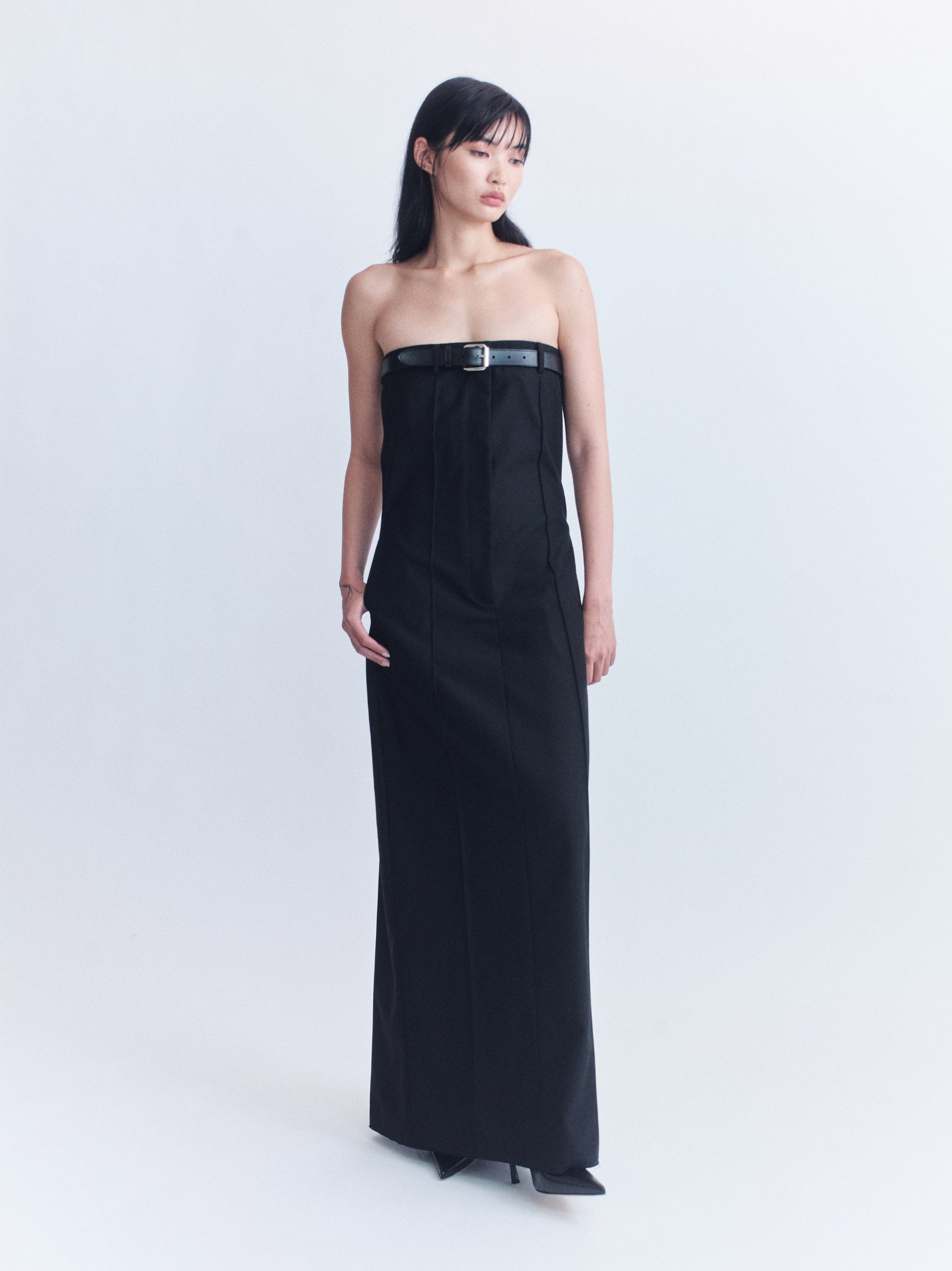COURTNEY ZHENG EAMON WOOL TROUSER DRESS | THE NEW TREND