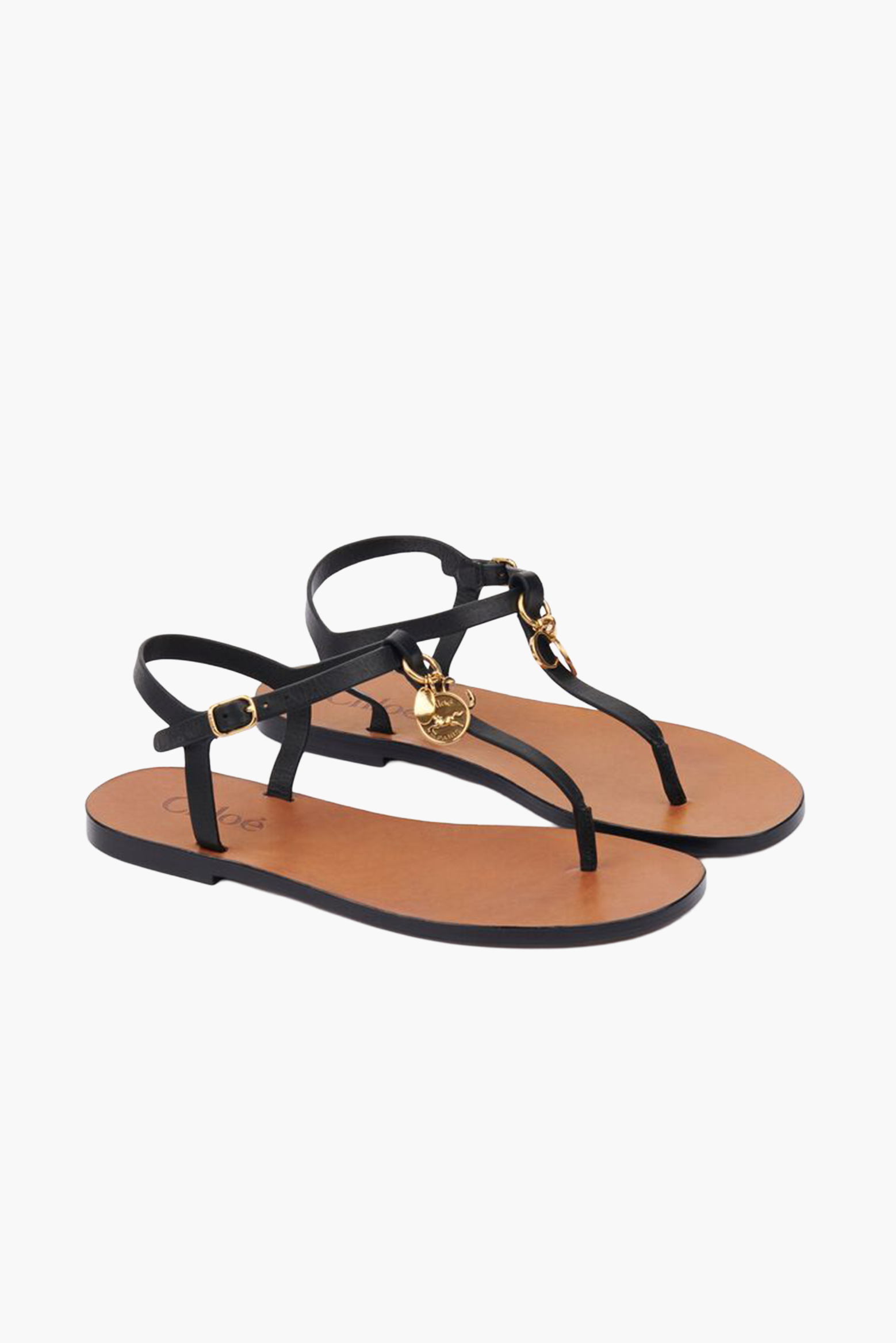 CHLOÉ CHARMS FLAT SANDAL IN BLACK | THE NEW TREND