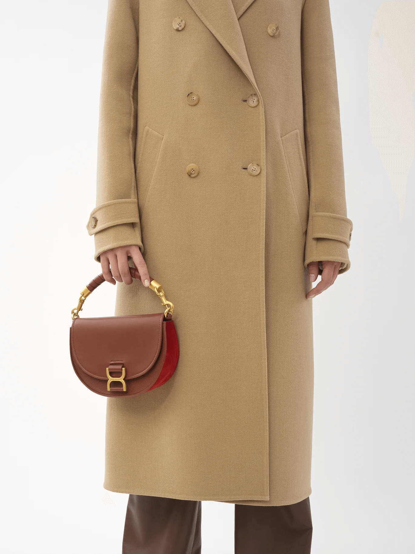 Chloé Marcie Chain Flap Bag in Sepia Brown available at The New Trend.