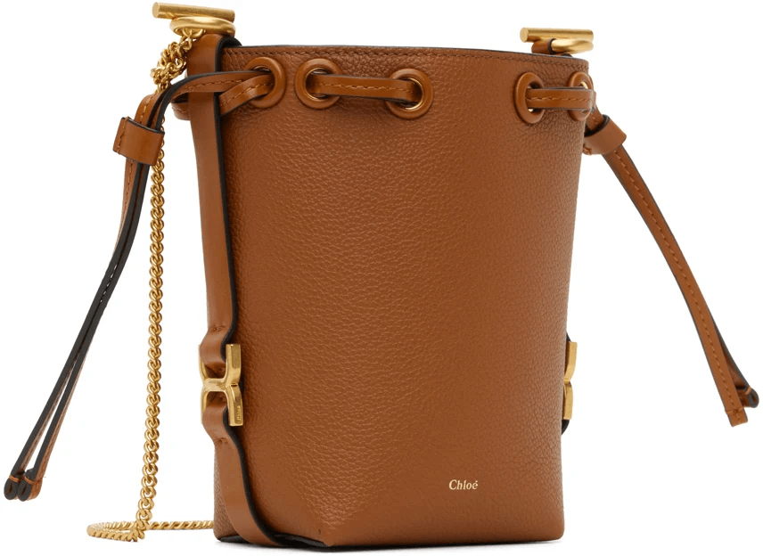 Chloé Marcie Micro Bucket Bag in Tan available at The New Trend Australia.