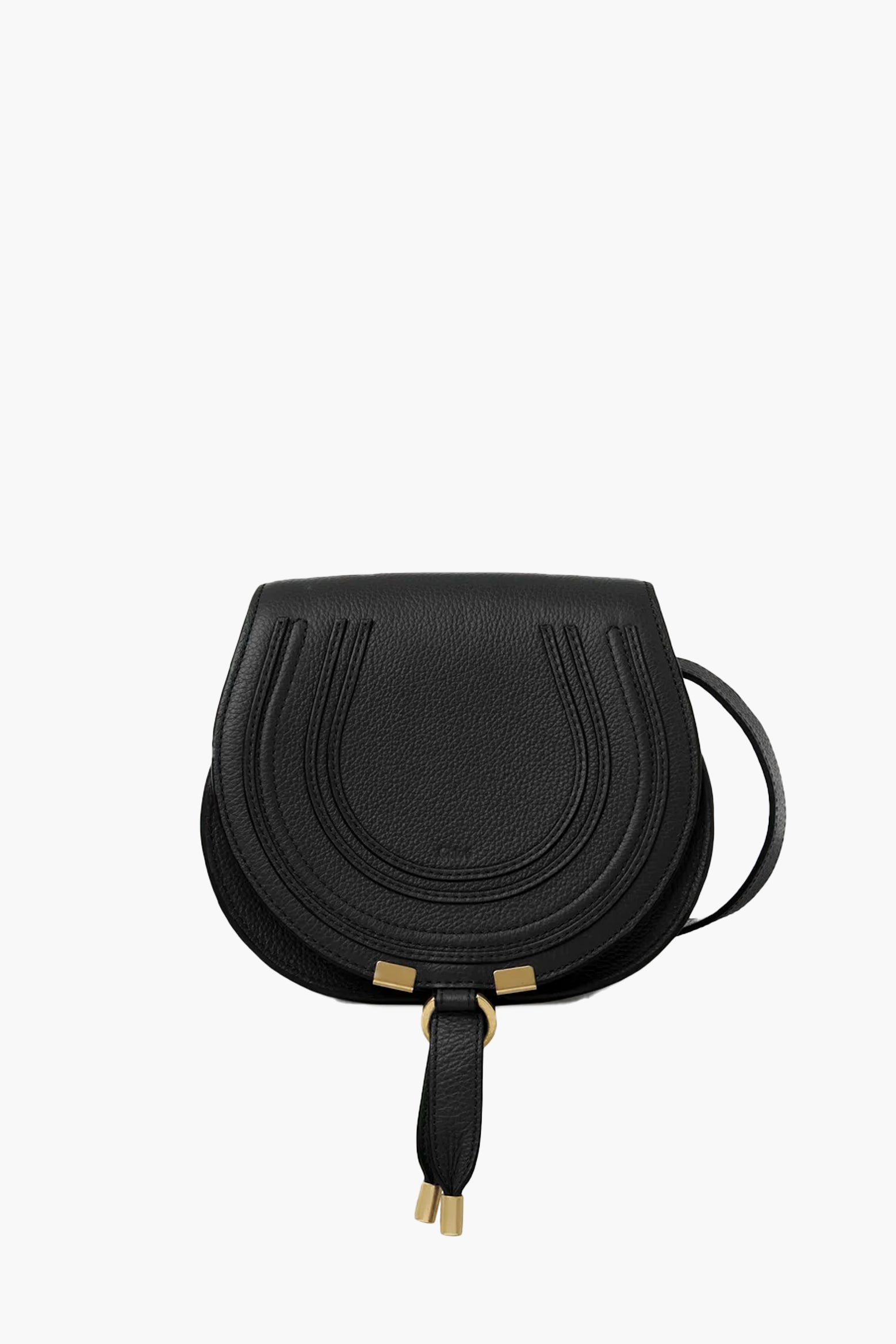 Chloe Marcie Small Saddle Crossbody Bag in Black available at The New Trend Australia. 