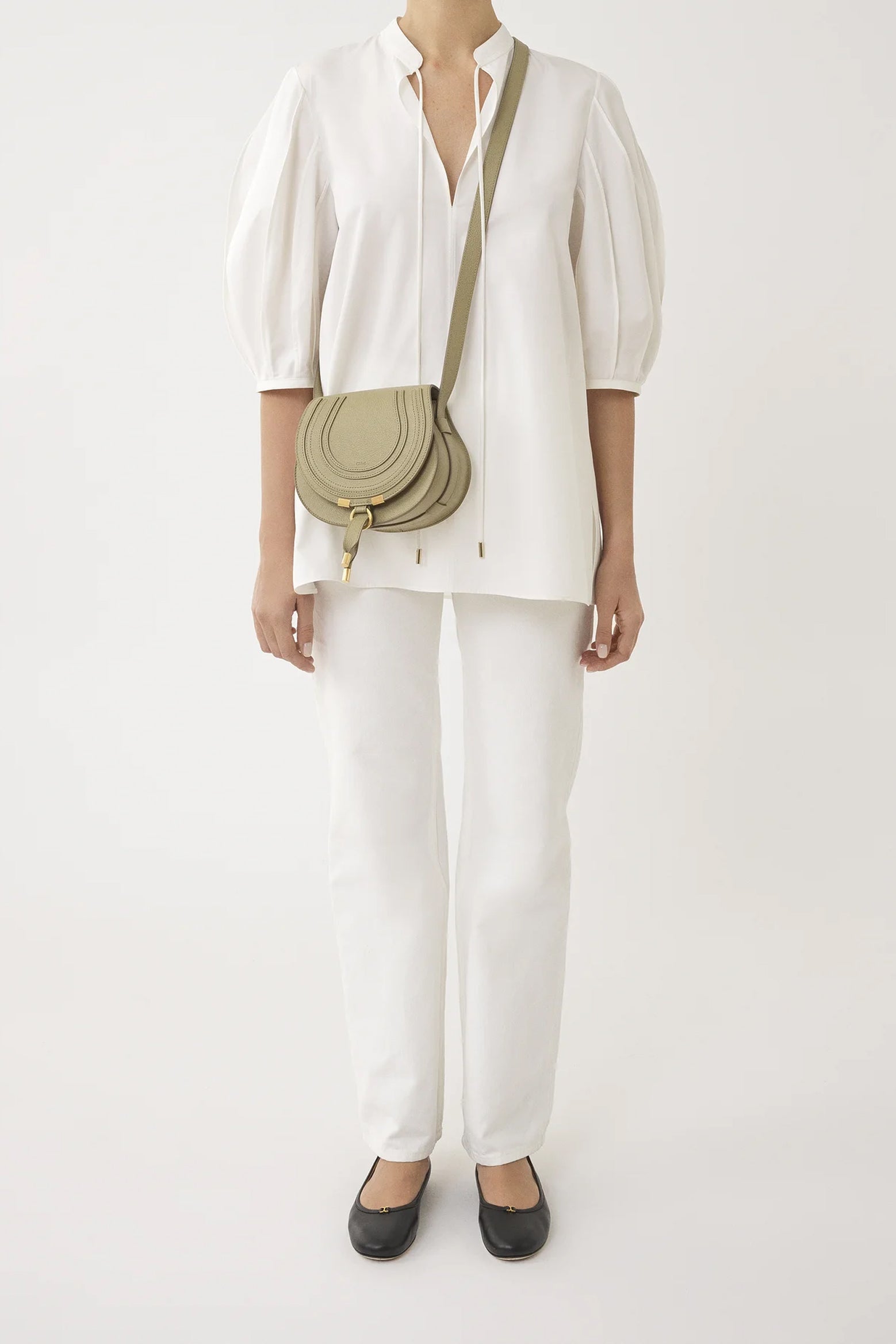Chloé Marcie Small Saddle Bag in Pottery Green available at The New Trend Australia.