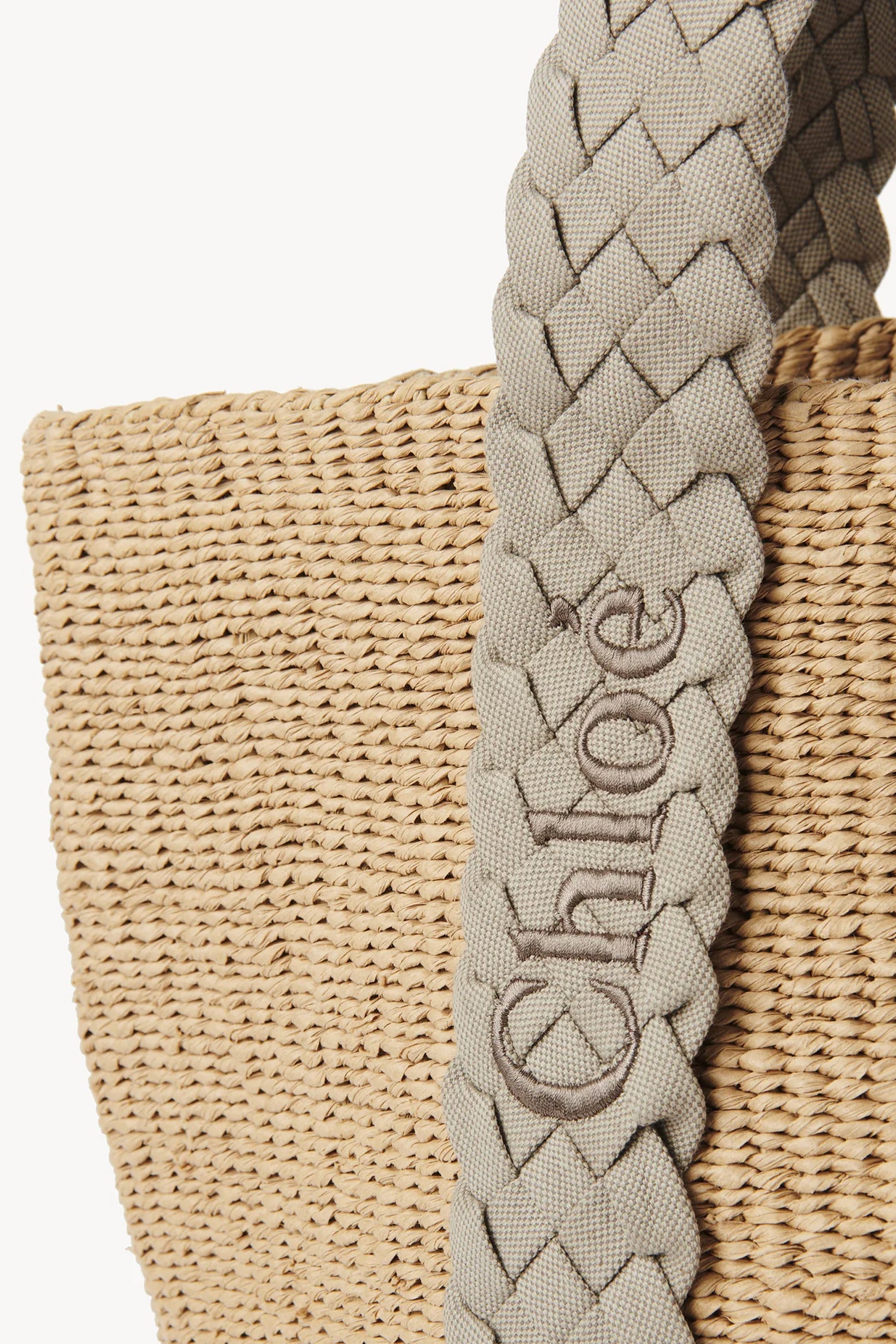 Chloe Woody Large Basket Bag in Pastel Grey available at The New Trend Australia.