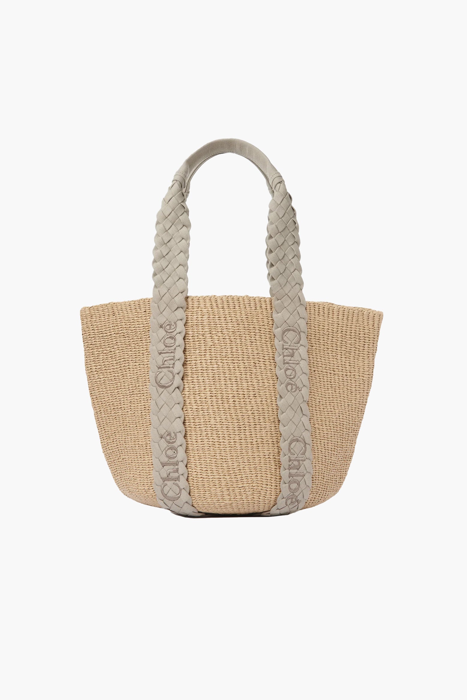 CHLOE Woody Large Basket Bag in Pastel Grey The New Trend