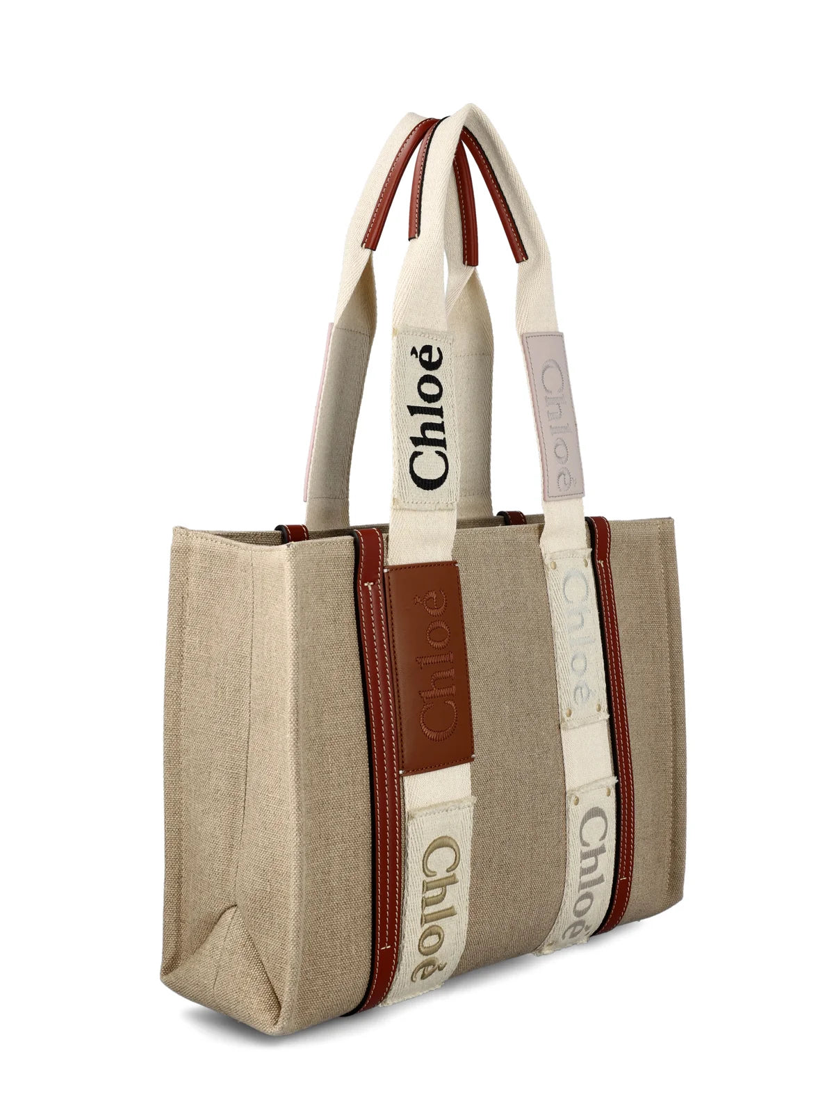 Chloe Woody Medium Tote in Brown/Beige available at TNT The New Trend Australia.