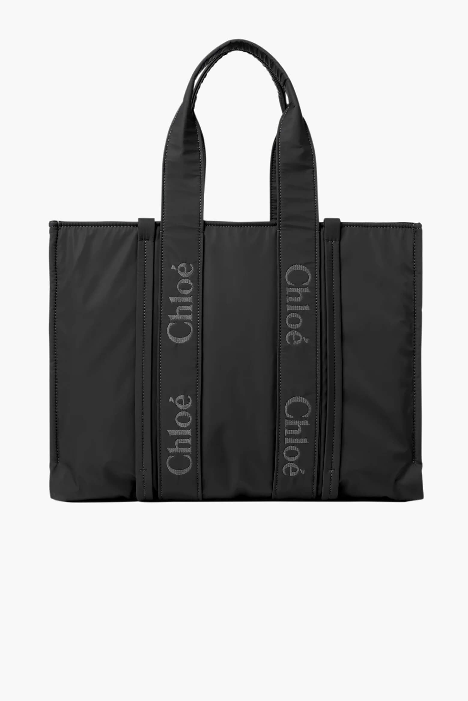 Chloé Woody Nylon Tote in Black available at The New Trend Australia.