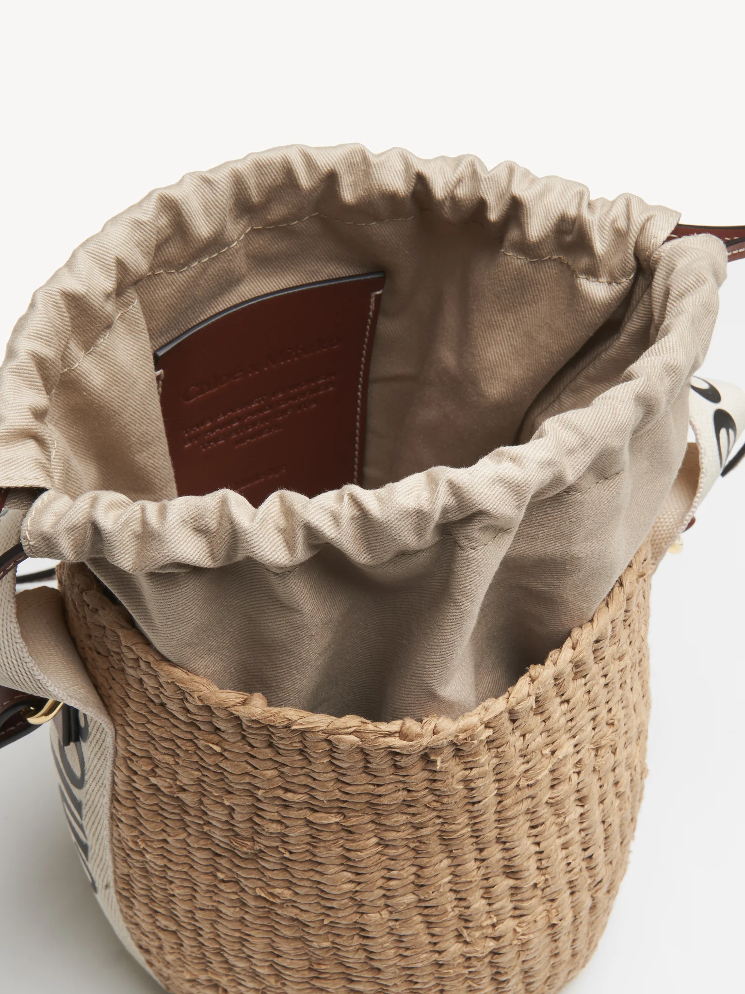 Chloé Woody Small Basket Bucket Bag White