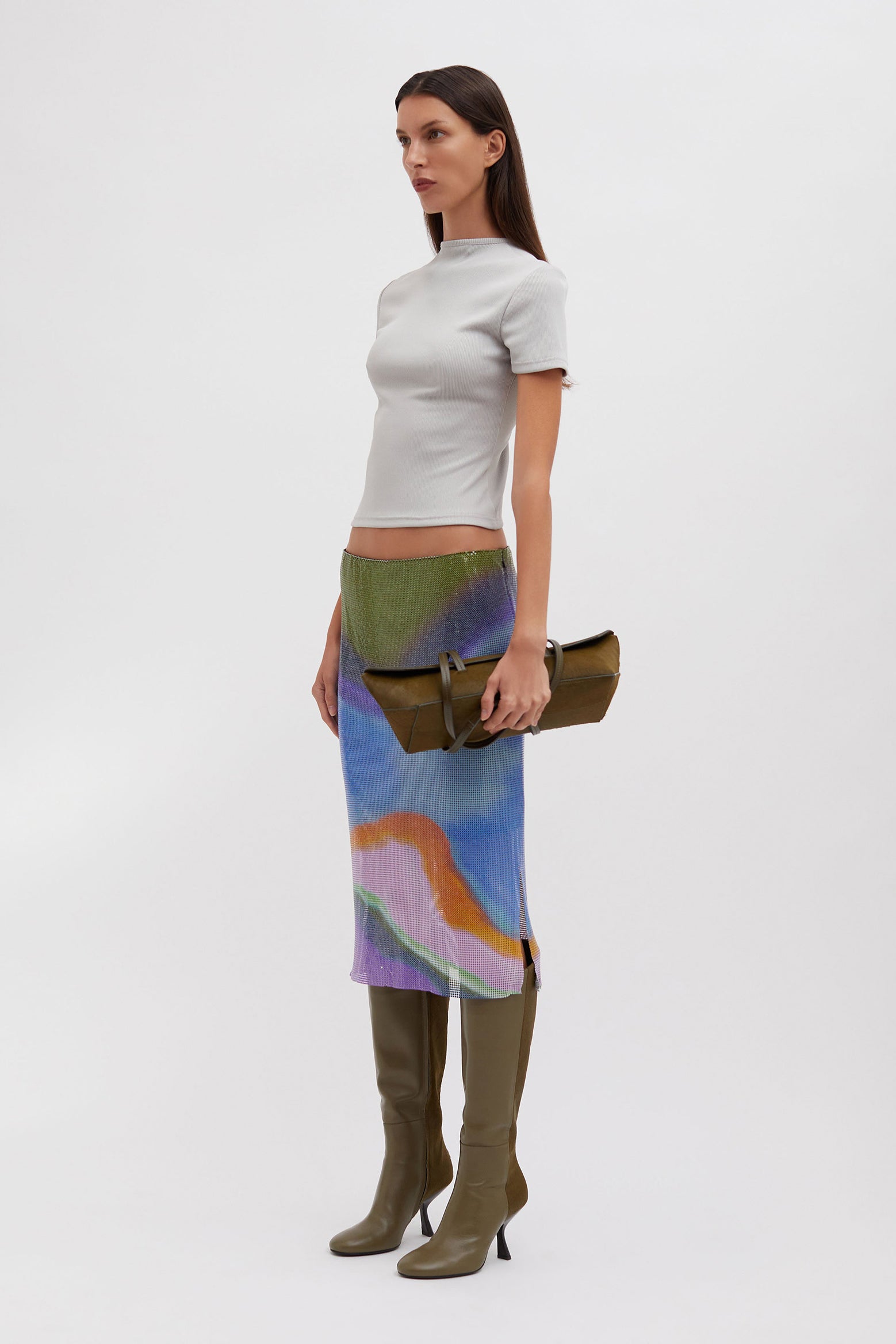 CHRISTOPHER ESBER Aura Glowmesh Midi Skirt The New Trend