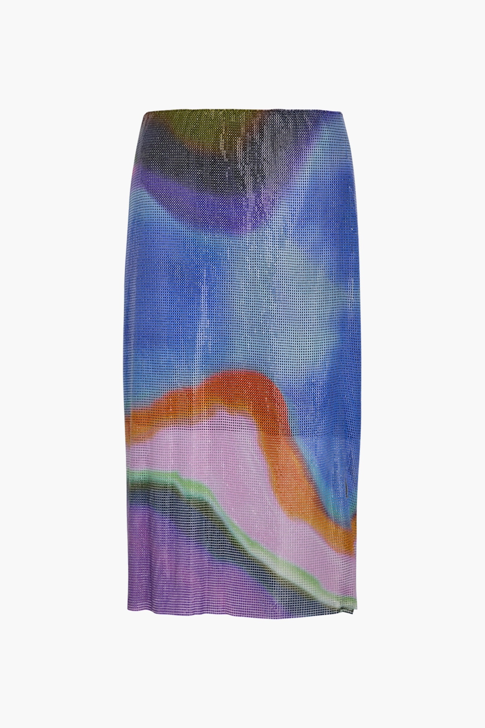 The Christopher Esber Aura Glowmesh Midi Skirt in Aura Print available at The New Trend Australia