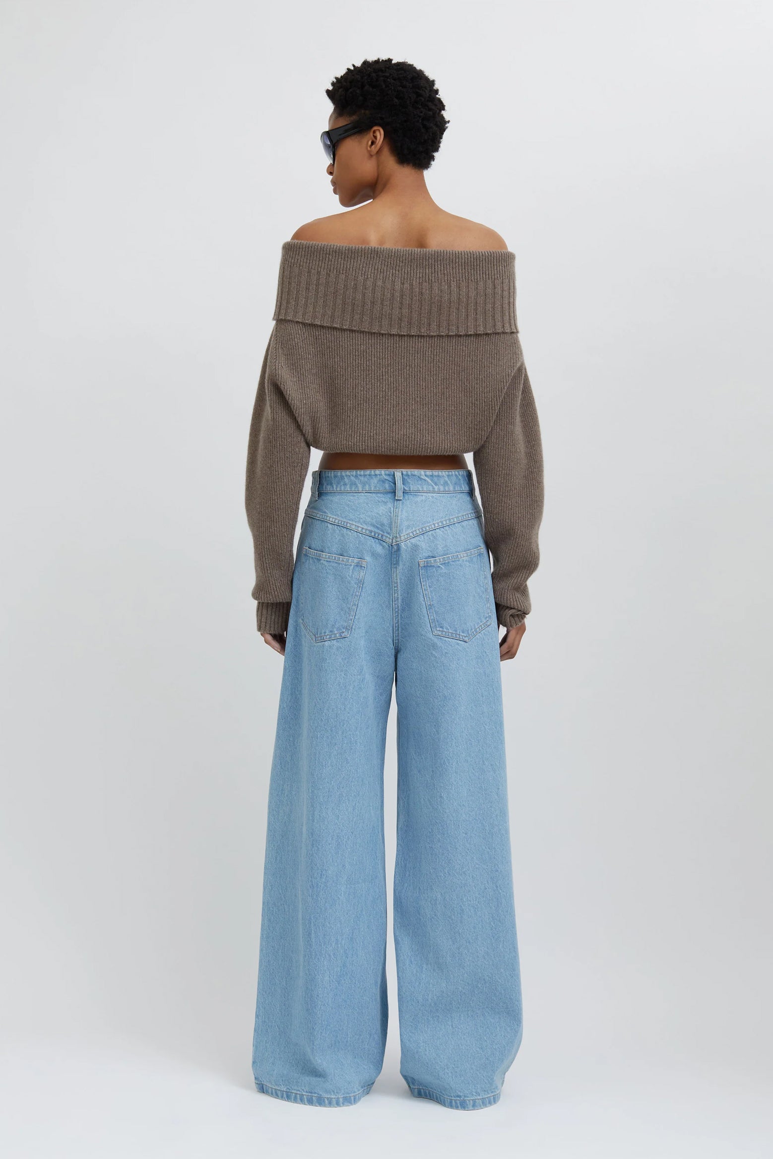 The Christopher Esber Cashmere Knit Shrug in Taupe available at The New Trend Australia