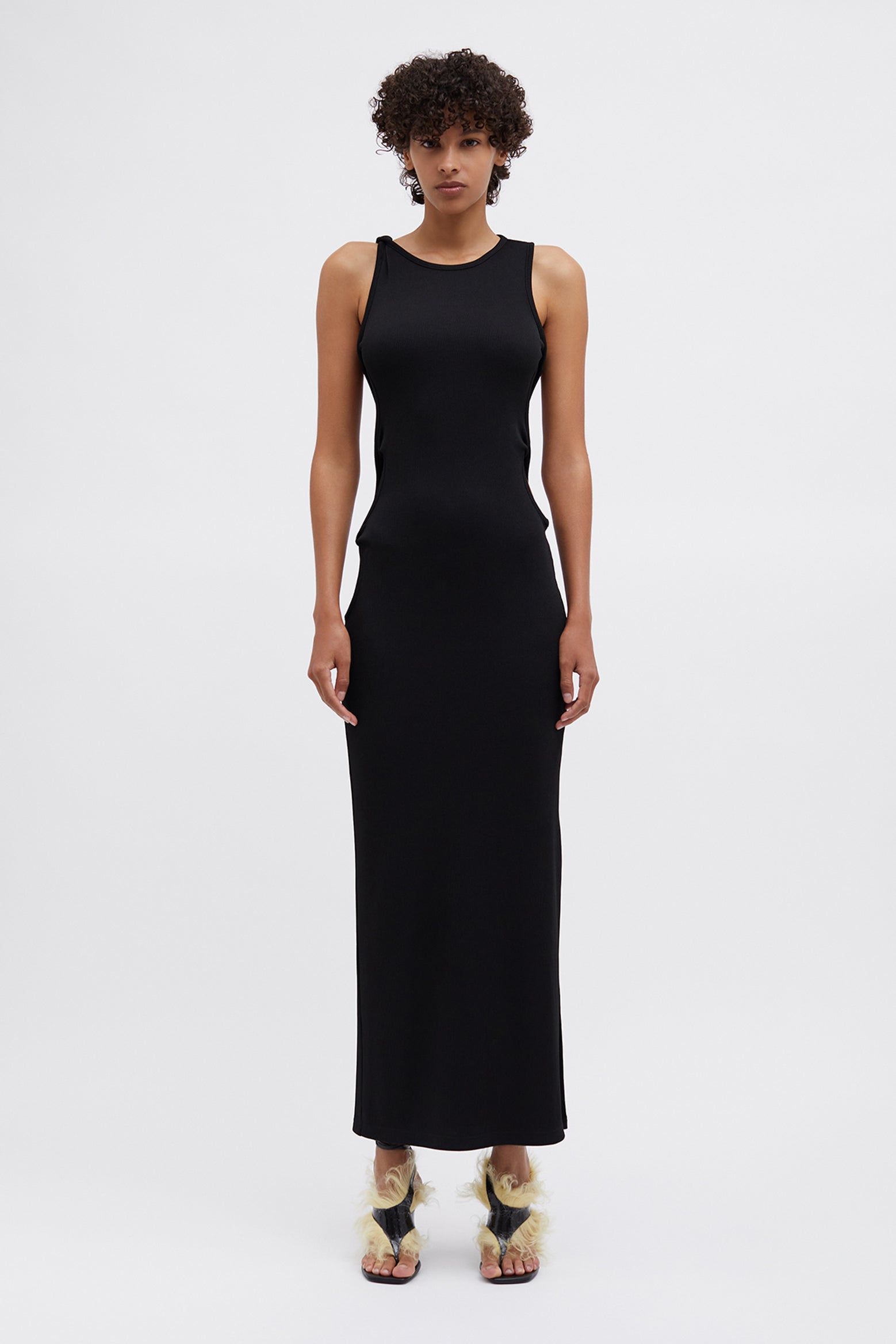 Christopher Esber Oblix Twist Halter Dress in Black available at The New Trend Australia. 