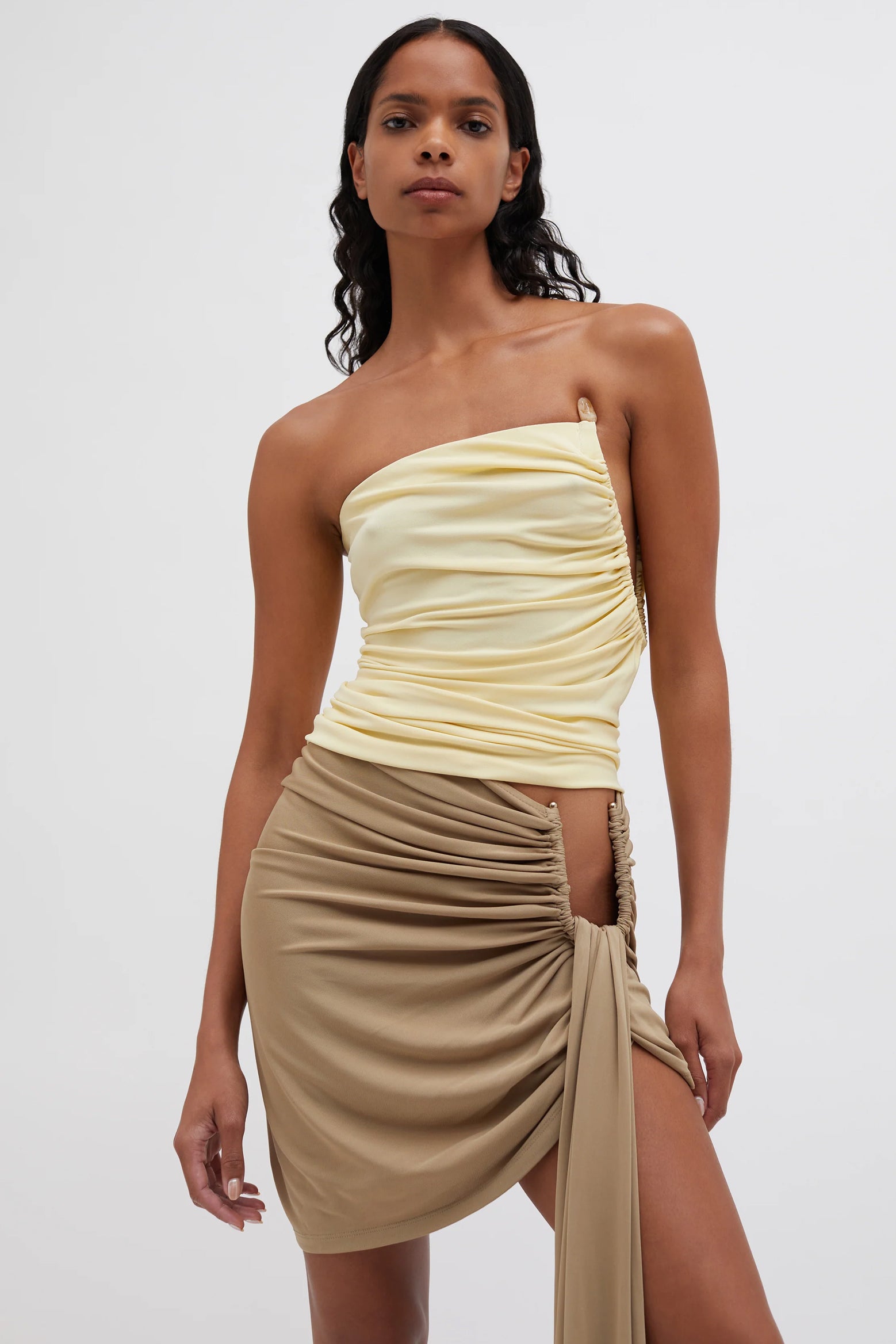 Christopher Esber Odessa Arced Side Bustier in Butter available at The New Trend Australia. 
