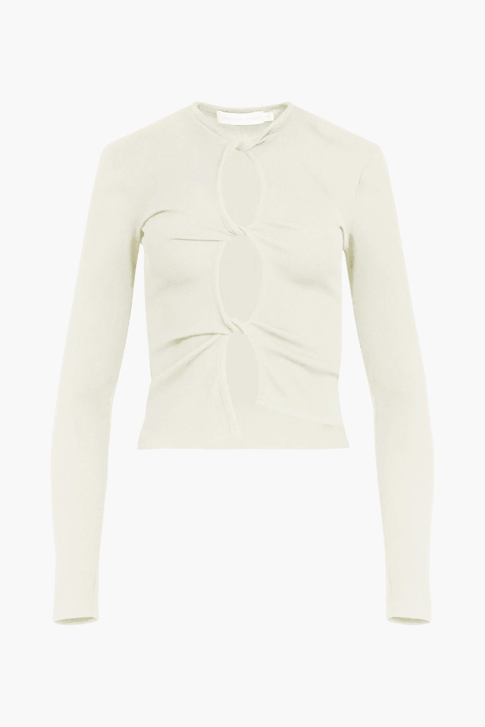 Christopher Esber Open Twist Long Sleeve Top in Snow available at The New Trend