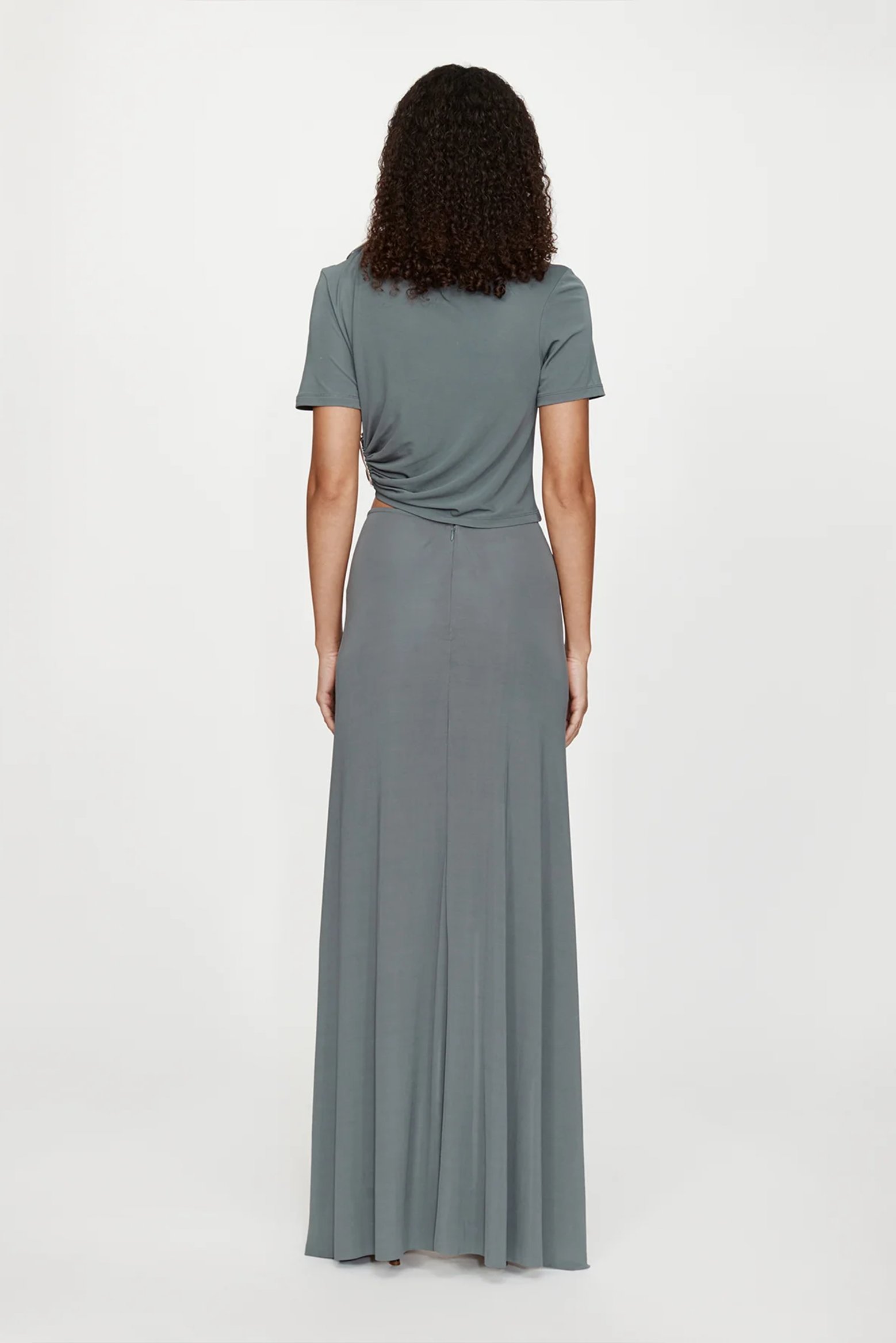 CHRISTOPHER ESBER ORICA CRYSTAL RUCHED JERSEY TEE | THE NEW TREND