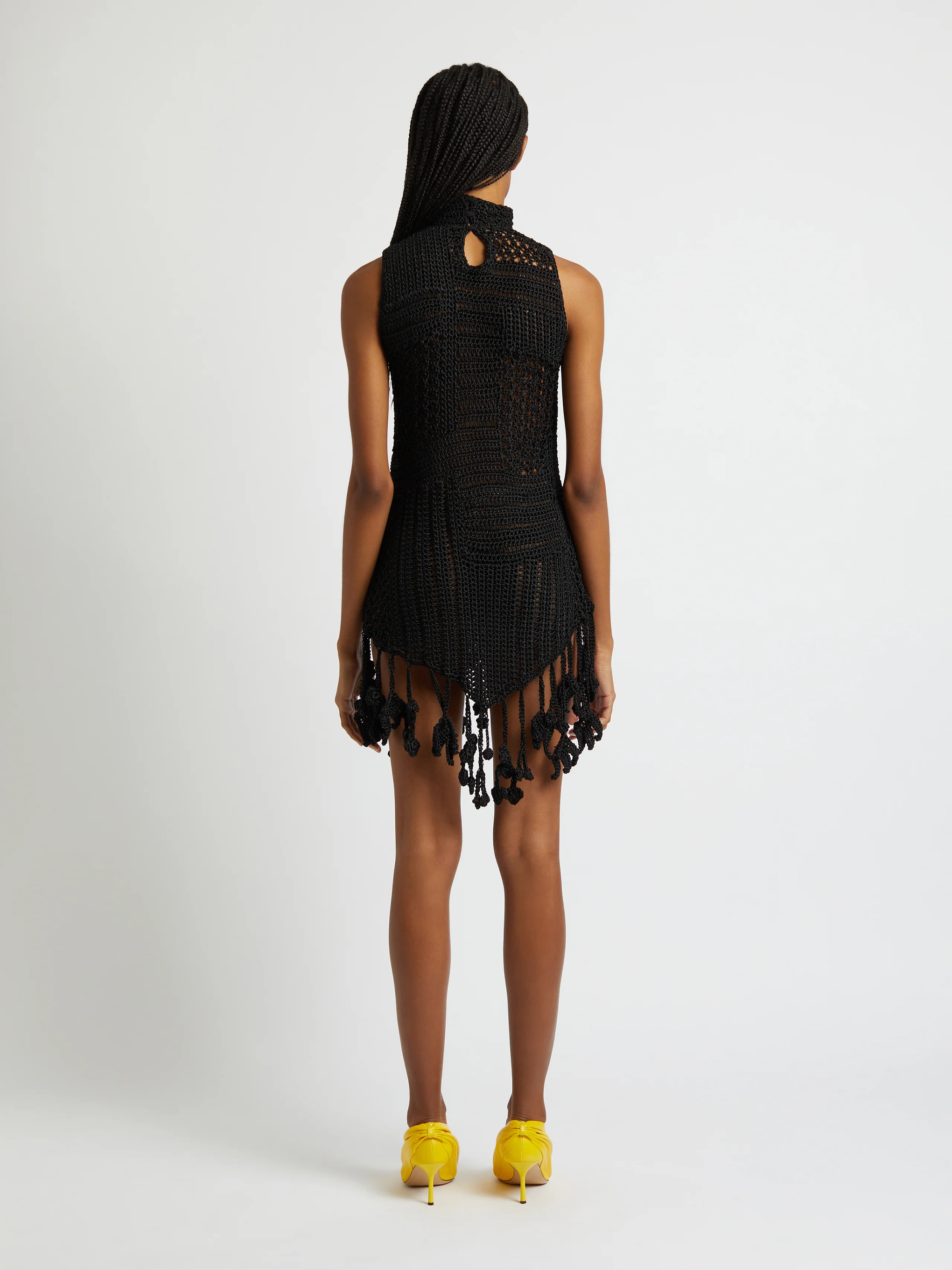 Christopher Esber Ramener Rope Handknitted dress in Black available at The New Trend Australia.