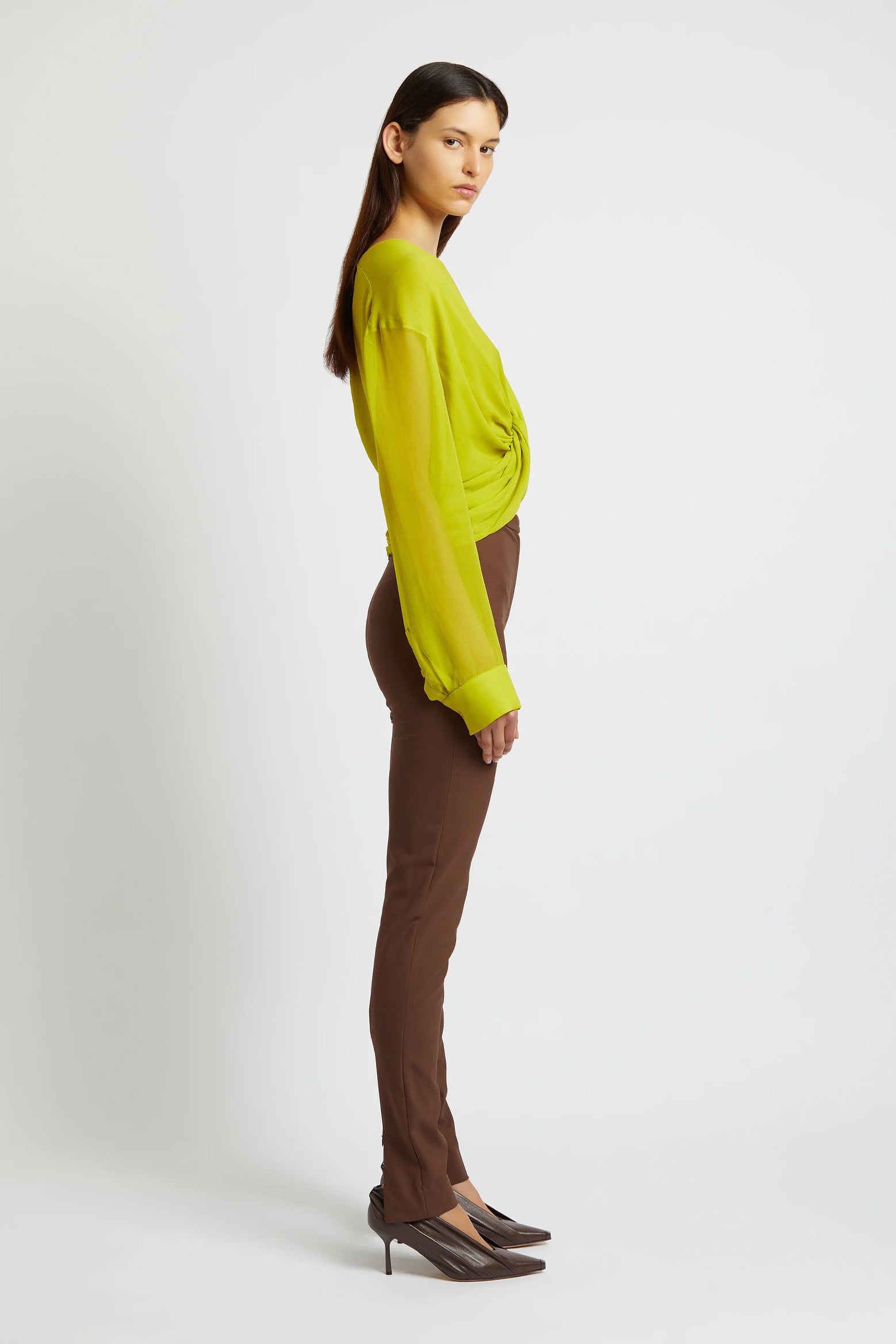 Christopher Esber Silk Springs Twist Front Top in Limade available at The New Trend Australia.