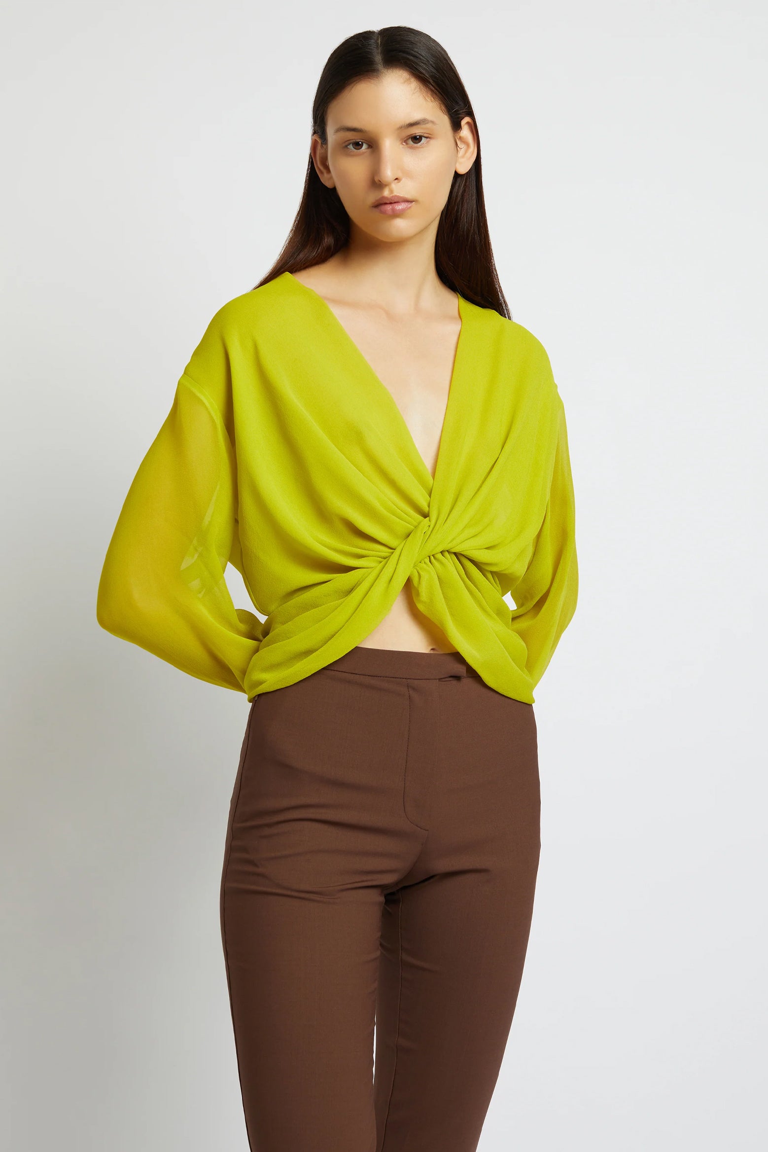 Christopher Esber Silk Springs Twist Front Top in Limade available at The New Trend Australia. 