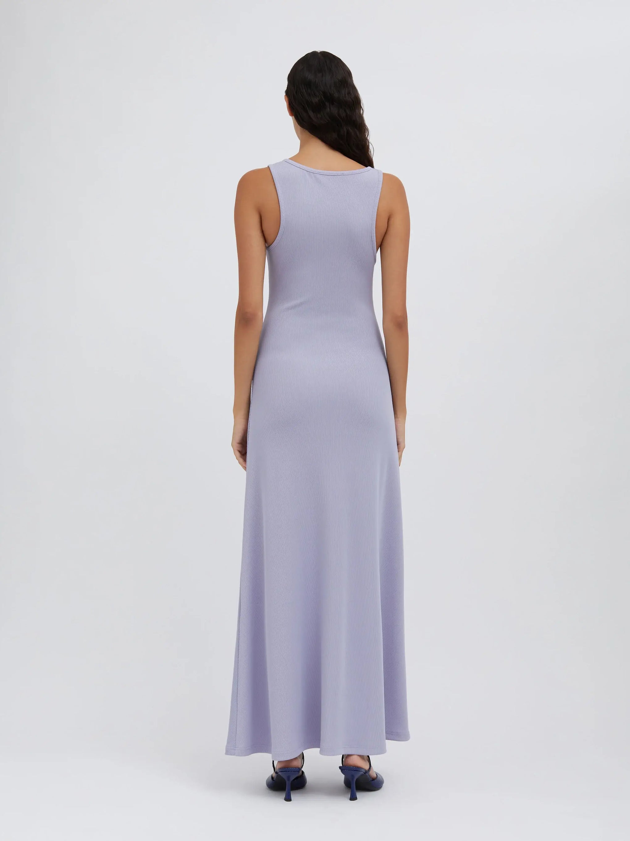 The Cristopher Esber Spiral Crystal Tank top in Lavender is available at The New Trend