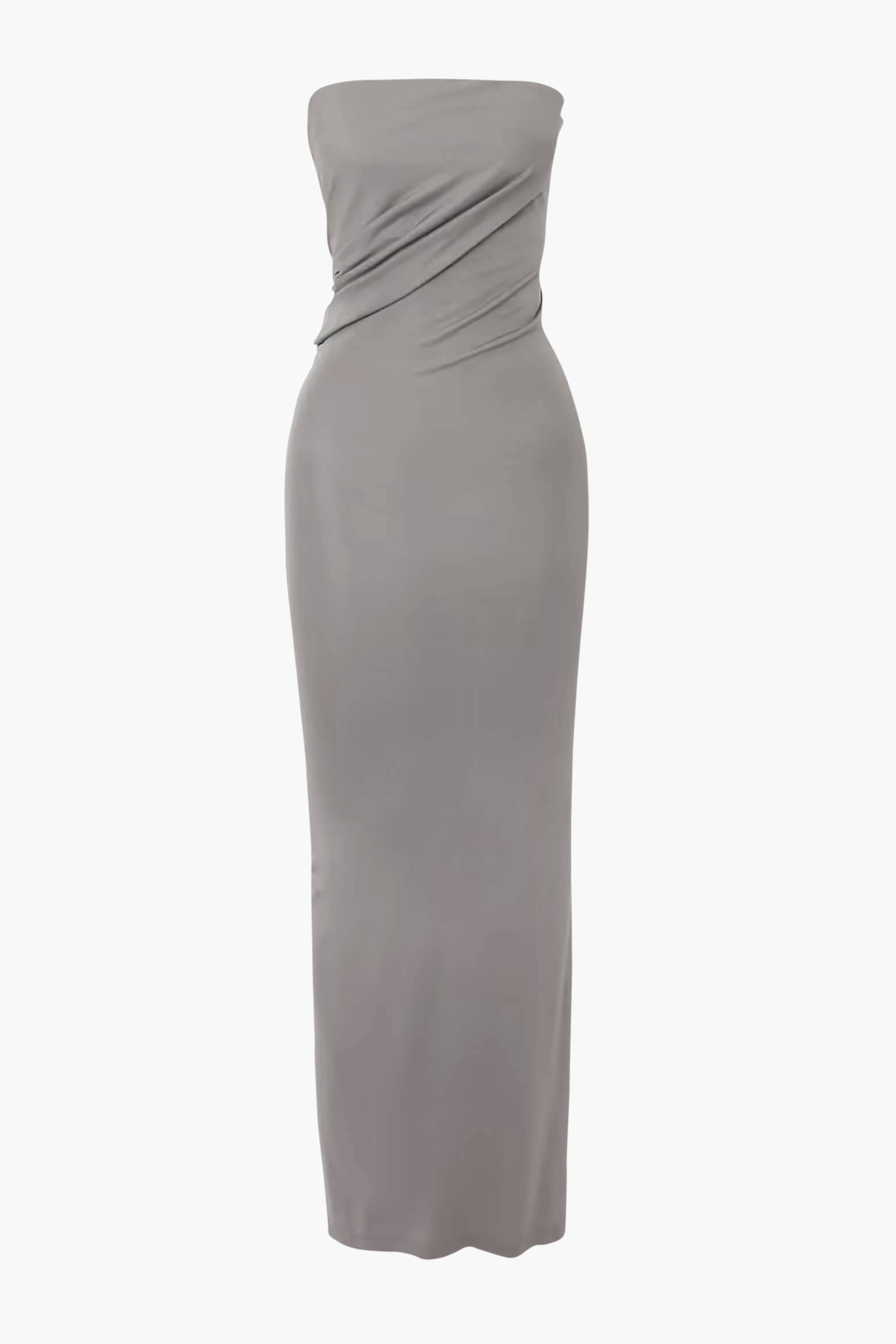 Christopher Esber Strapless Ruche Dress in Concrete available at TNT The New Trend Australia. Free shipping on orders over $300 AUD.'