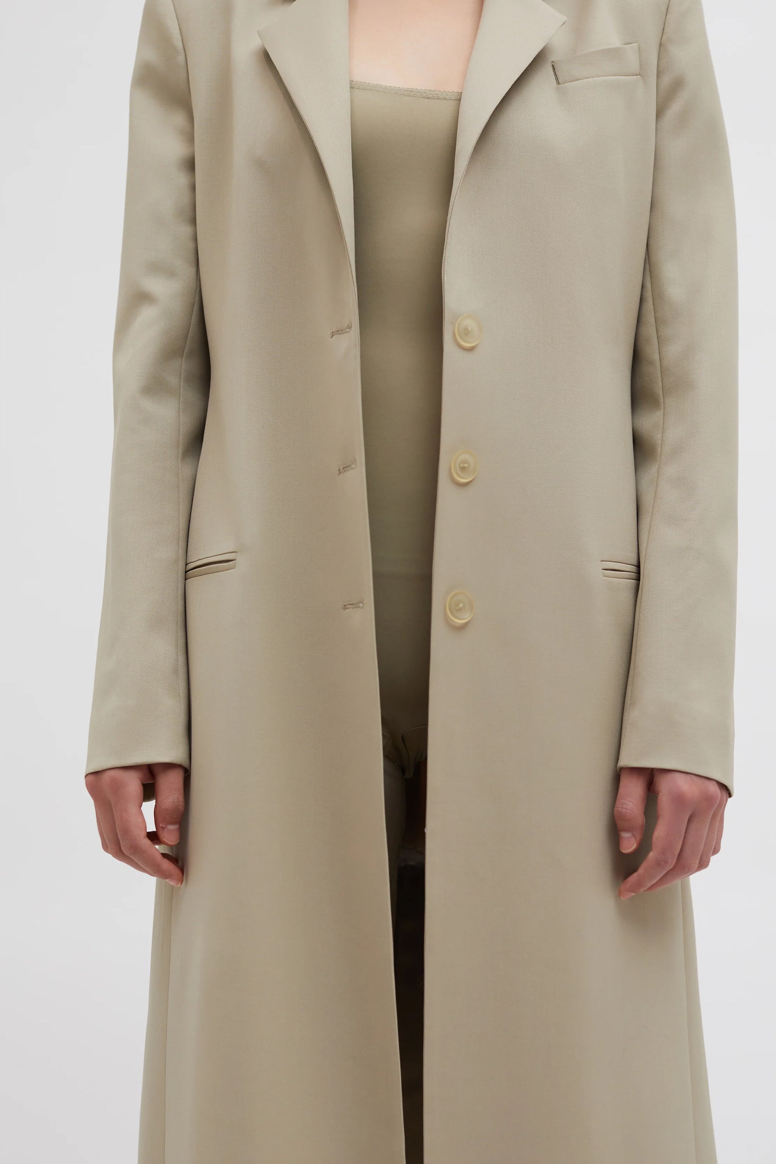 Christopher Esber Talus Tailored Coat in Taupe available at The New Trend Australia.