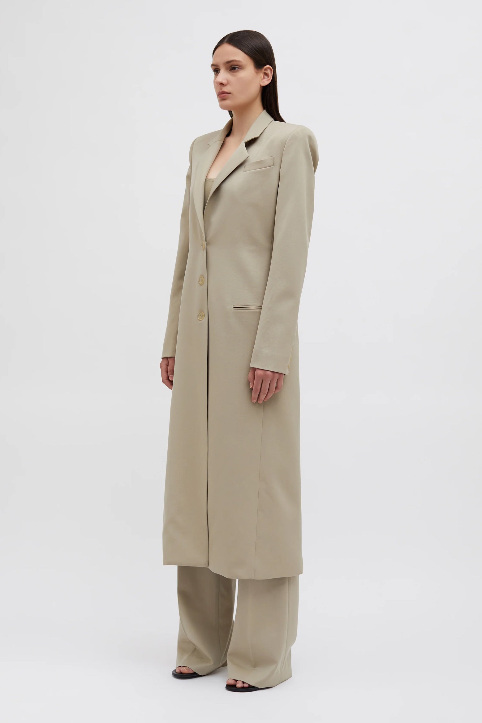 Christopher Esber Talus Tailored Coat in Taupe available at The New Trend Australia.