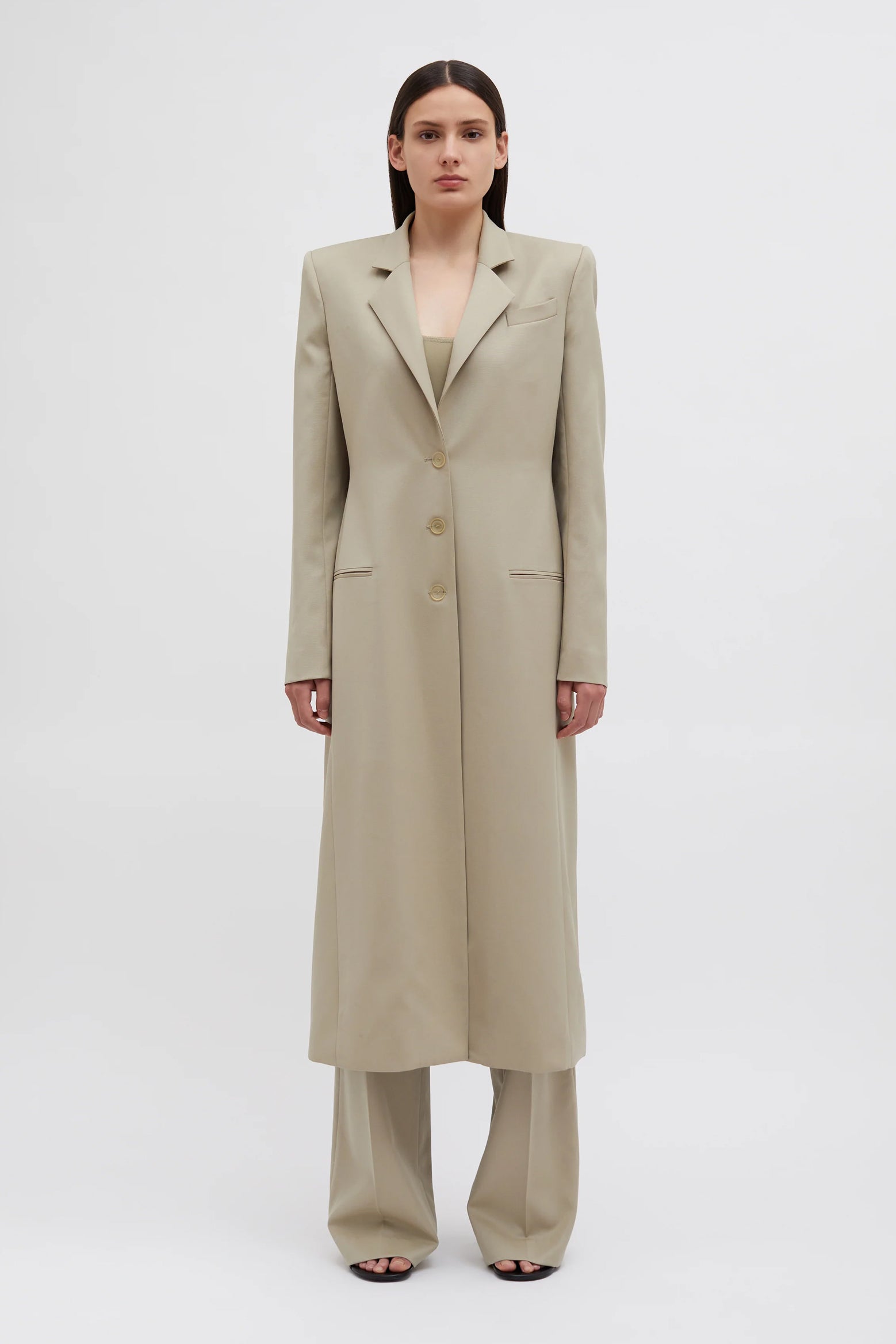 Christopher Esber Talus Tailored Coat in Taupe available at The New Trend Australia. 