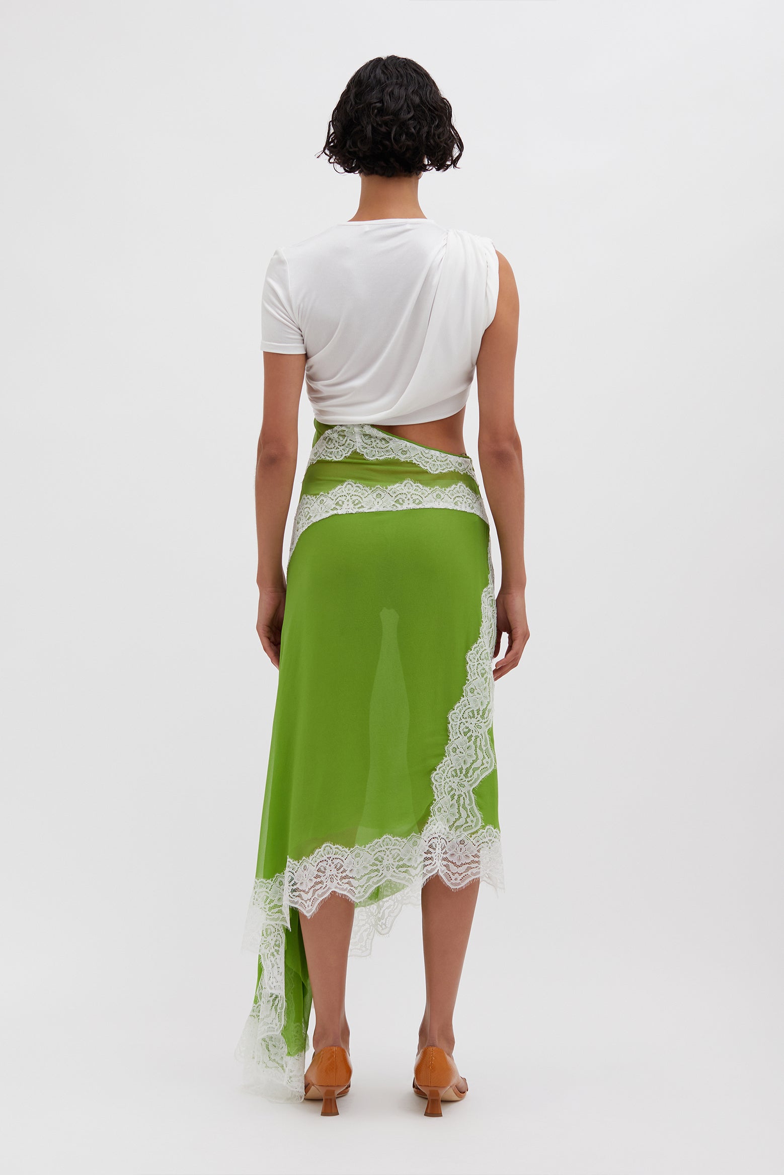 The Christopher Esber Verve Twisted Tee Dress in Verde White available at The New Trend Australia