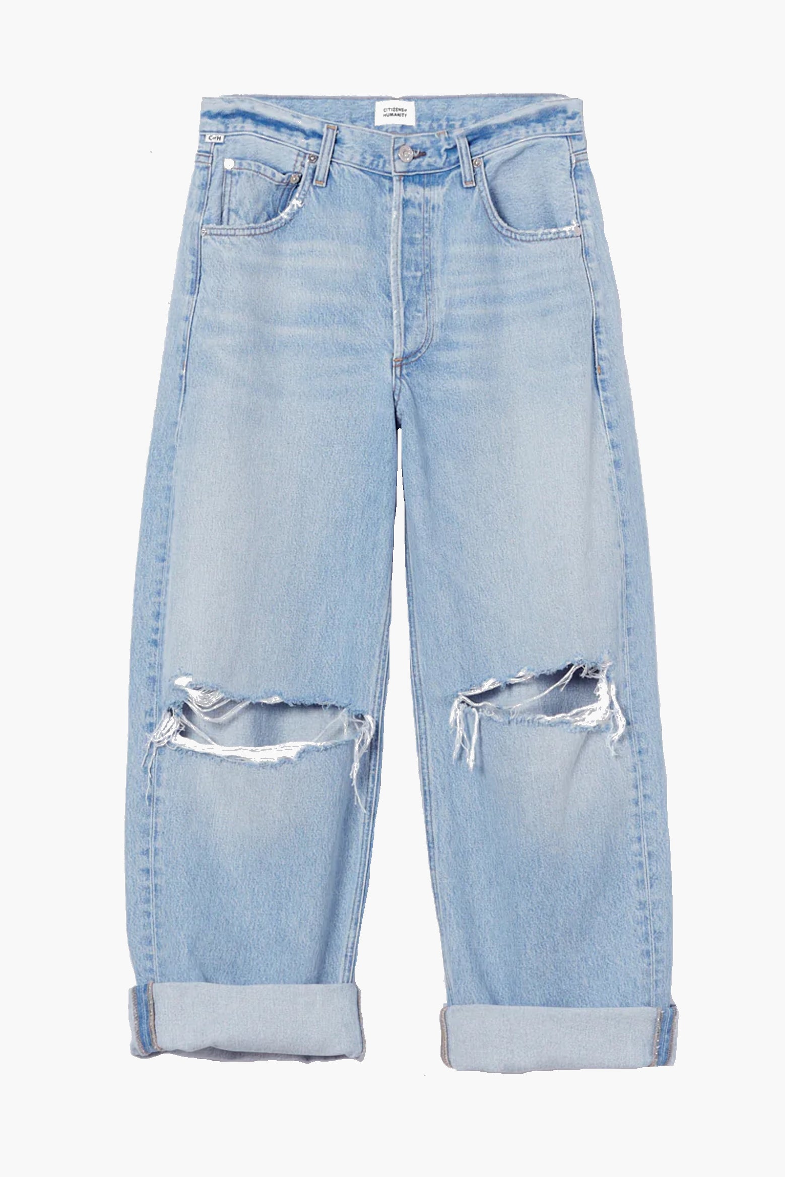  The Citizens of Humanity Ayla Baggy Cuffed Crop Jean in Pagoda is available at The New Trend