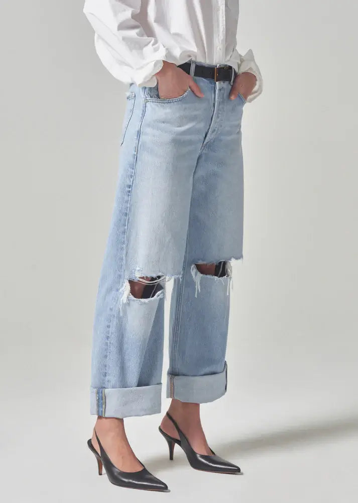  The Citizens of Humanity Ayla Baggy Cuffed Crop Jean in Pagoda is available at The New Trend