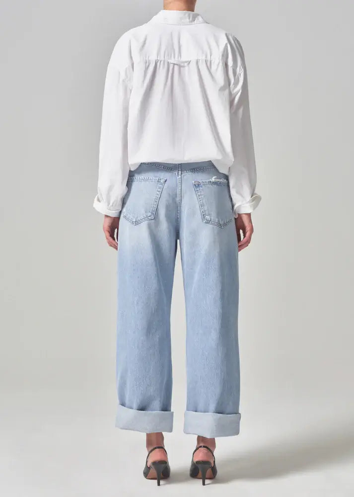  The Citizens of Humanity Ayla Baggy Cuffed Crop Jean in Pagoda is available at The New Trend