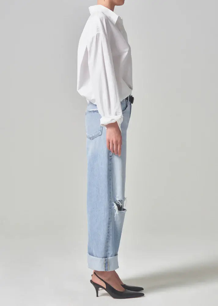  The Citizens of Humanity Ayla Baggy Cuffed Crop Jean in Pagoda is available at The New Trend