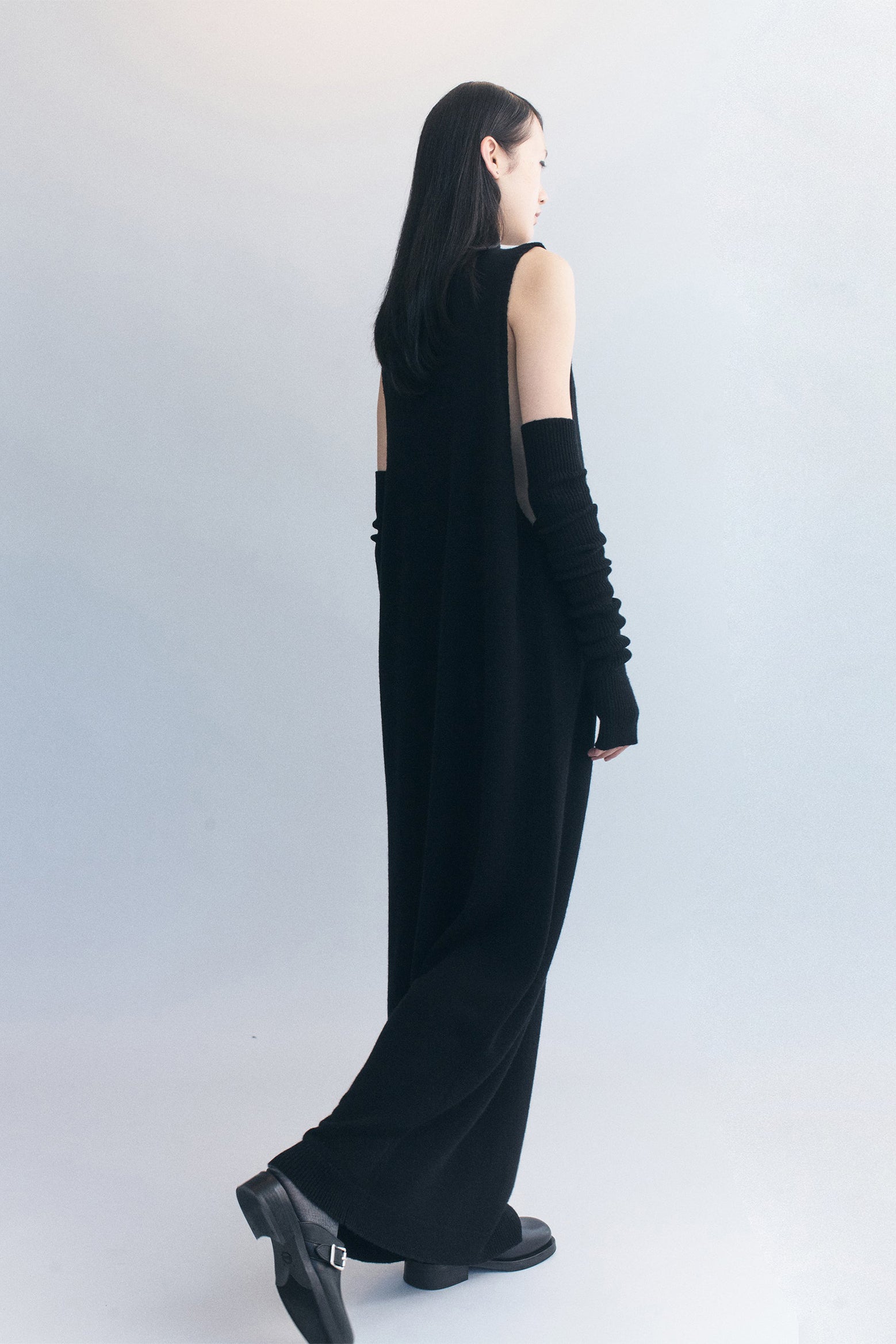 The Courtney Zheng Enric High Neck Cashmere Dress in Black available at The New Trend Australia