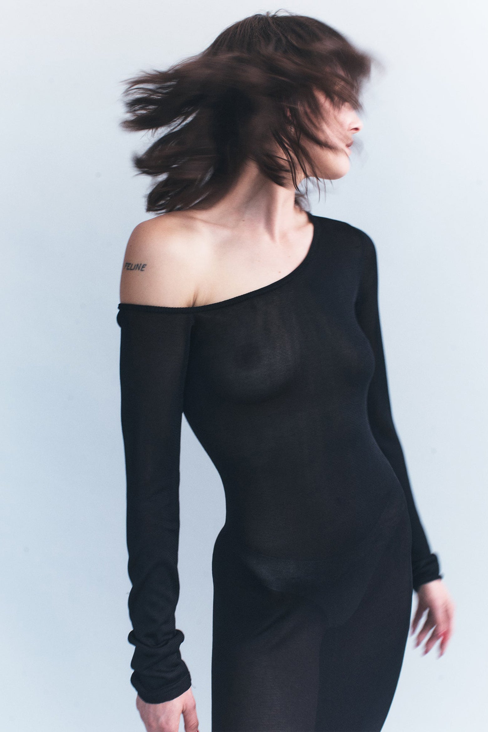 The Courtney Zheng Ivana Off Shoulder Knit Dress in Black available at The New Trend Australia