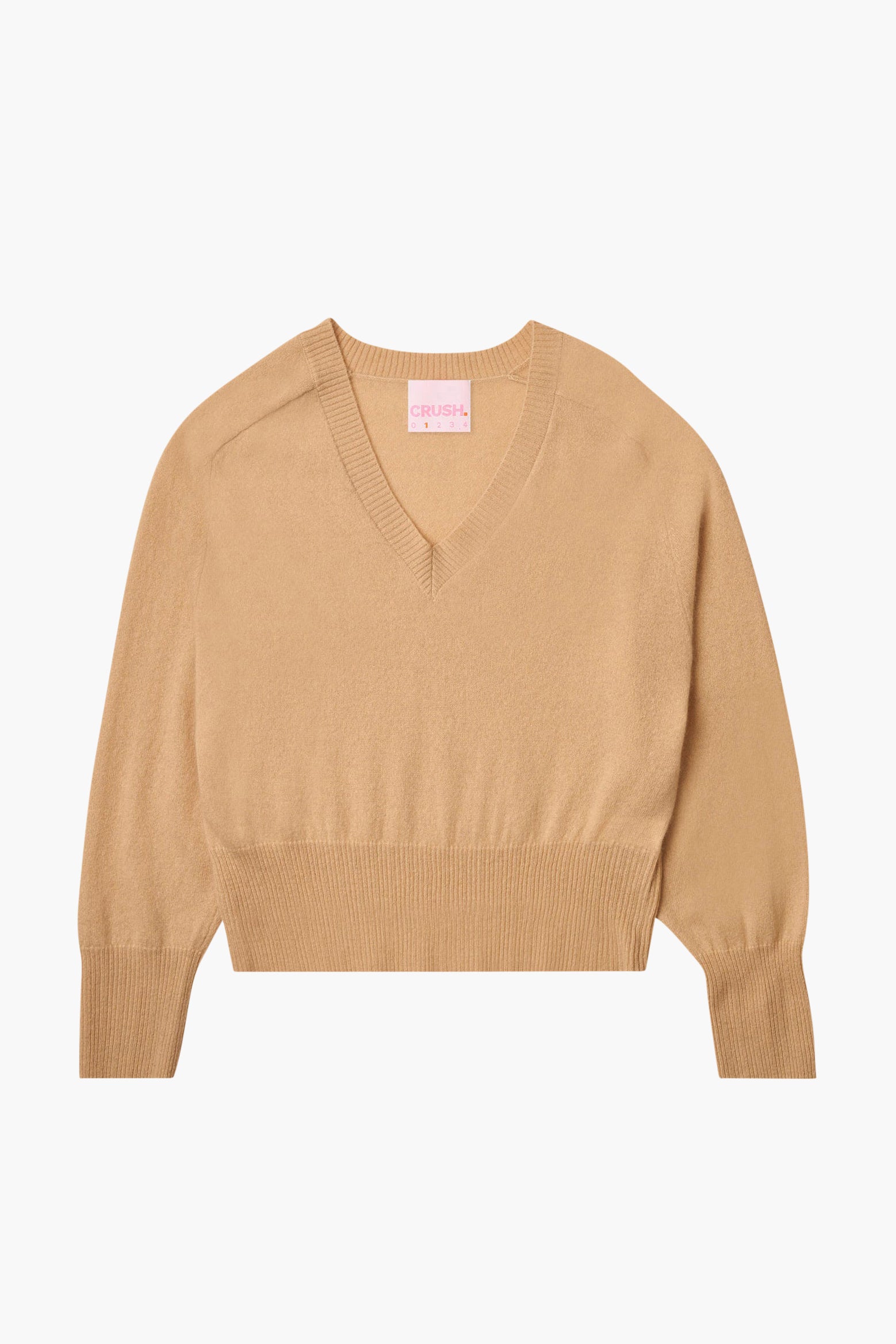 Crush Cashmere Billie V Neck in Soft Camel available at TNT The New Trend Australia. Free shipping on orders over $300 AUD.