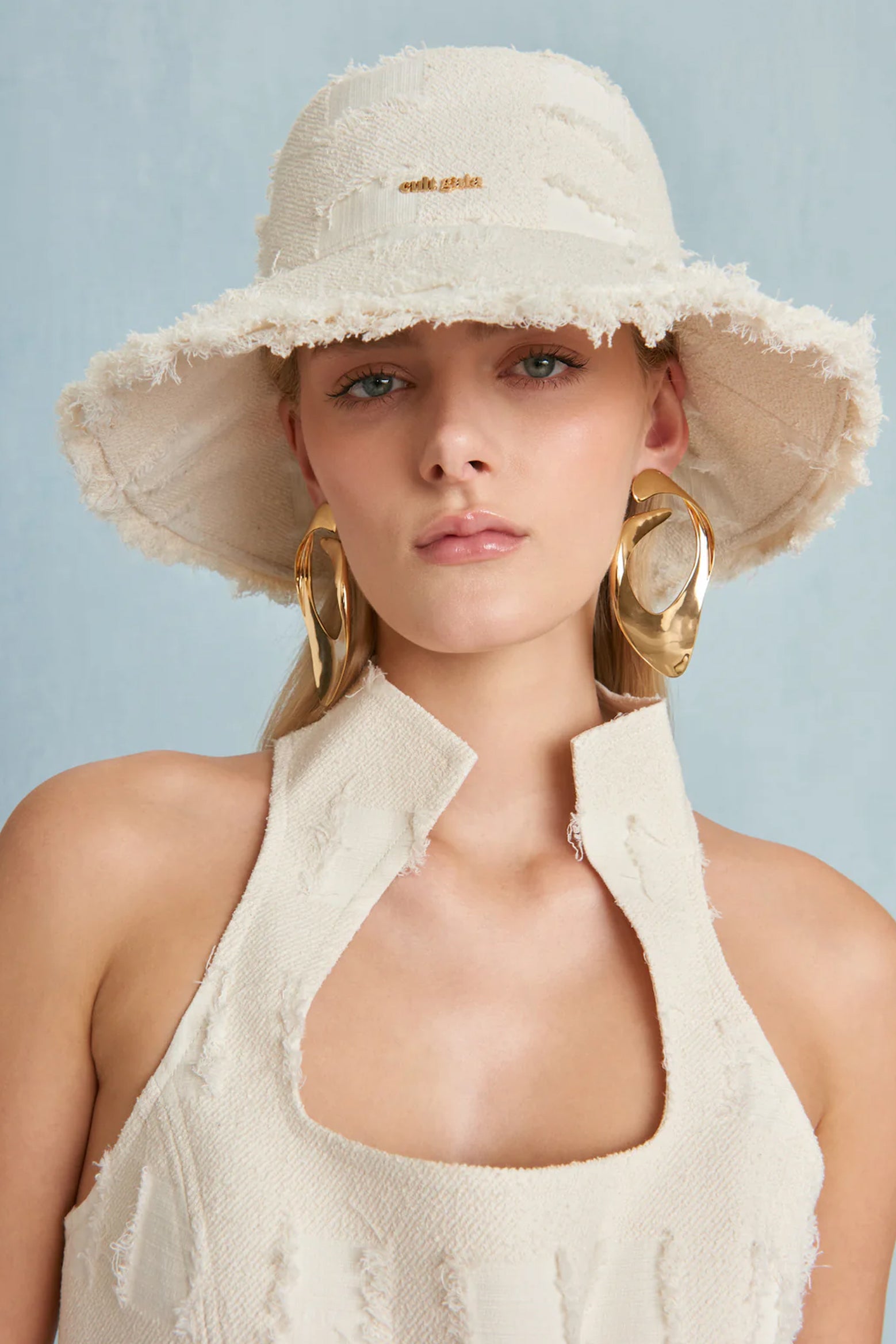 The Cult Gaia Maddie Hat in Off White available at The New Trend Australia