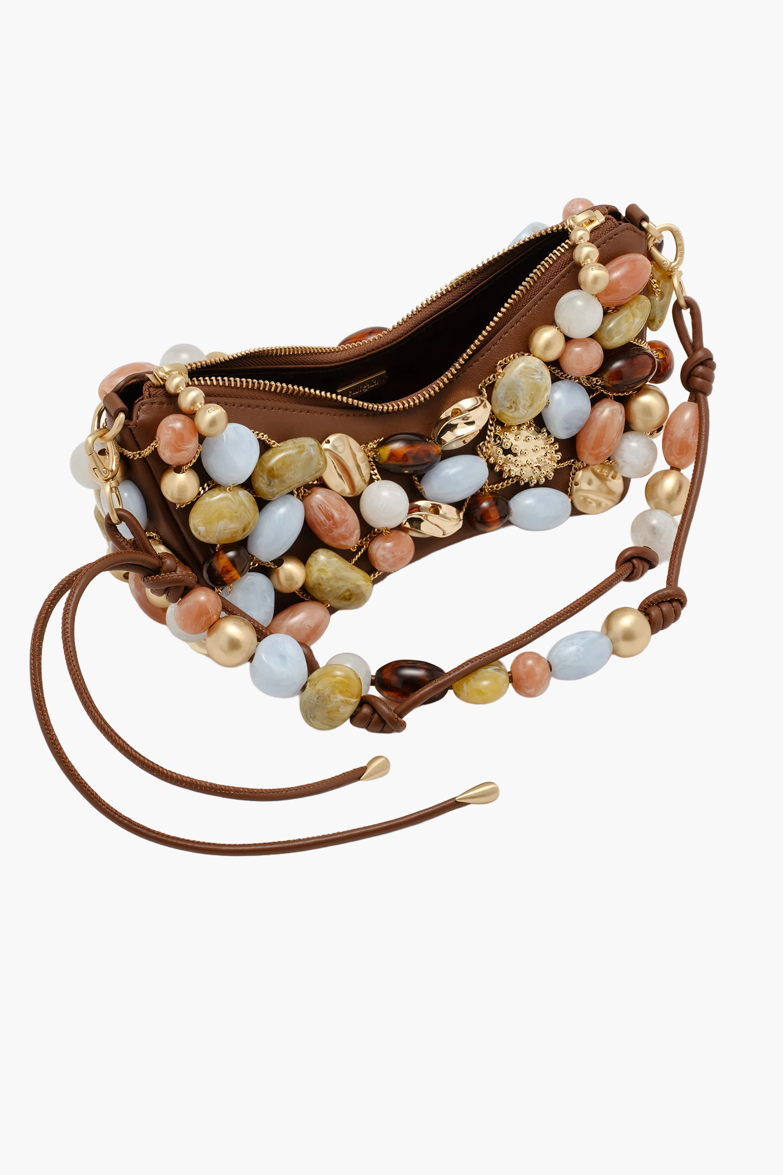 CULT GAIA MERCIER CLUTCH IN SADDLE BAUBLE MULTI | THE NEW TREND