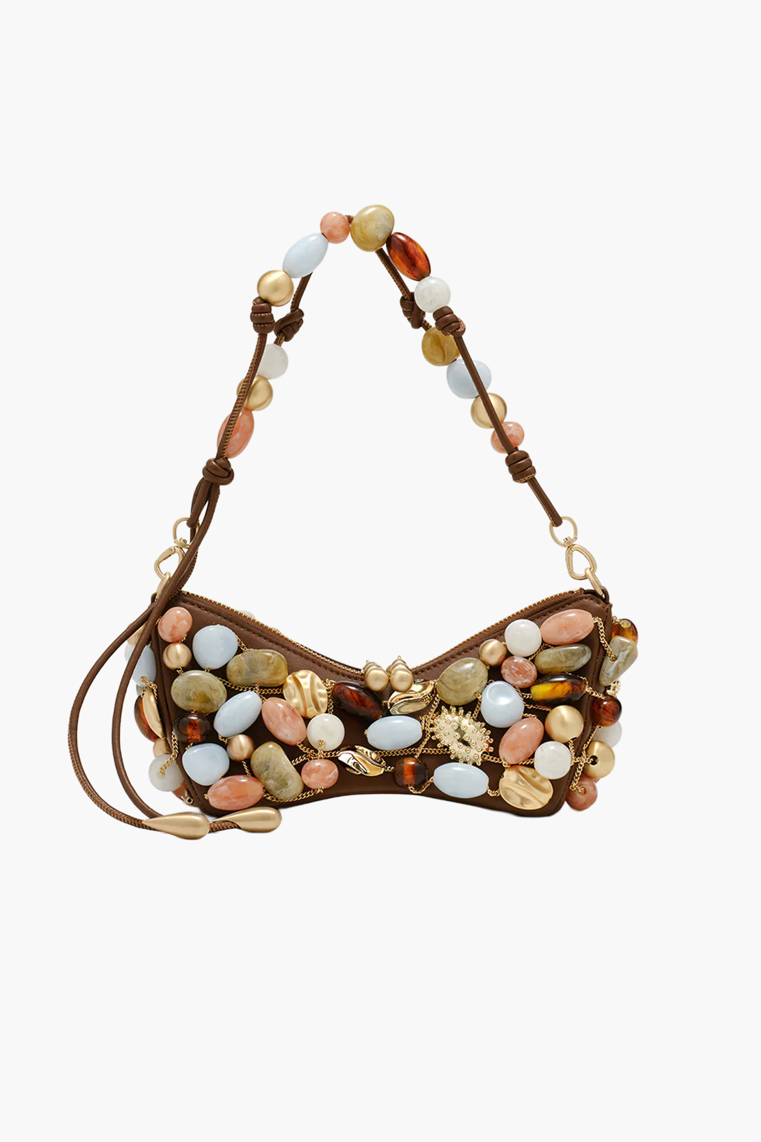 CULT GAIA MERCIER CLUTCH IN SADDLE BAUBLE MULTI | THE NEW TREND