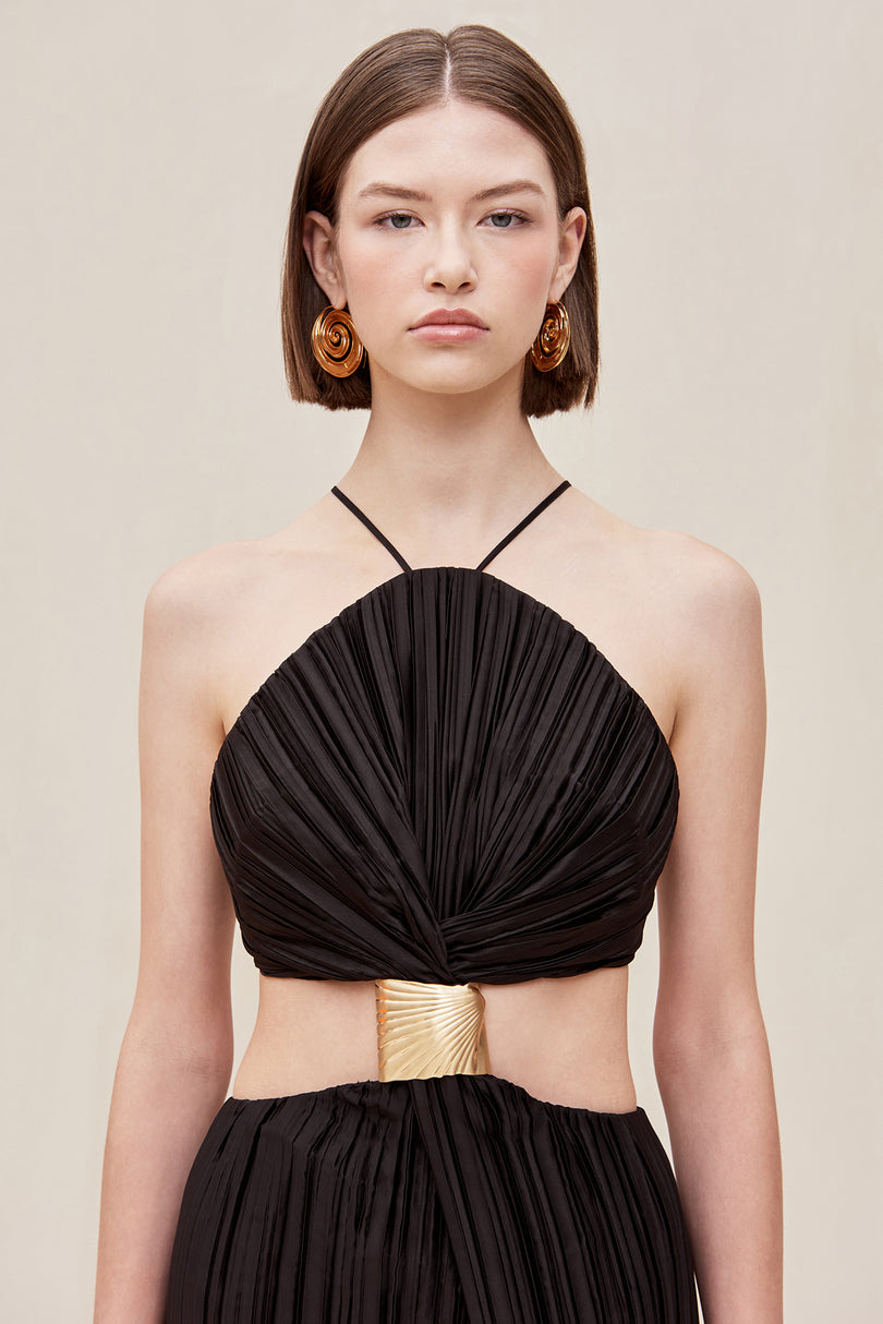 The Cult Gaia Mitra Sleeveless Gown in Black available at The New Trend Australia