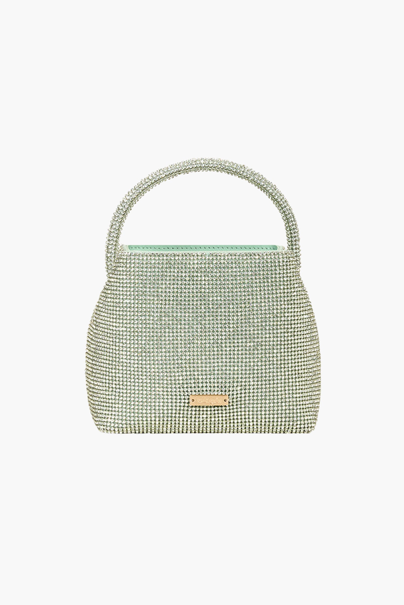 Cult Gaia Solene Mini Top Handle Bag in Pale Sage available at TNT The New Trend Australia.