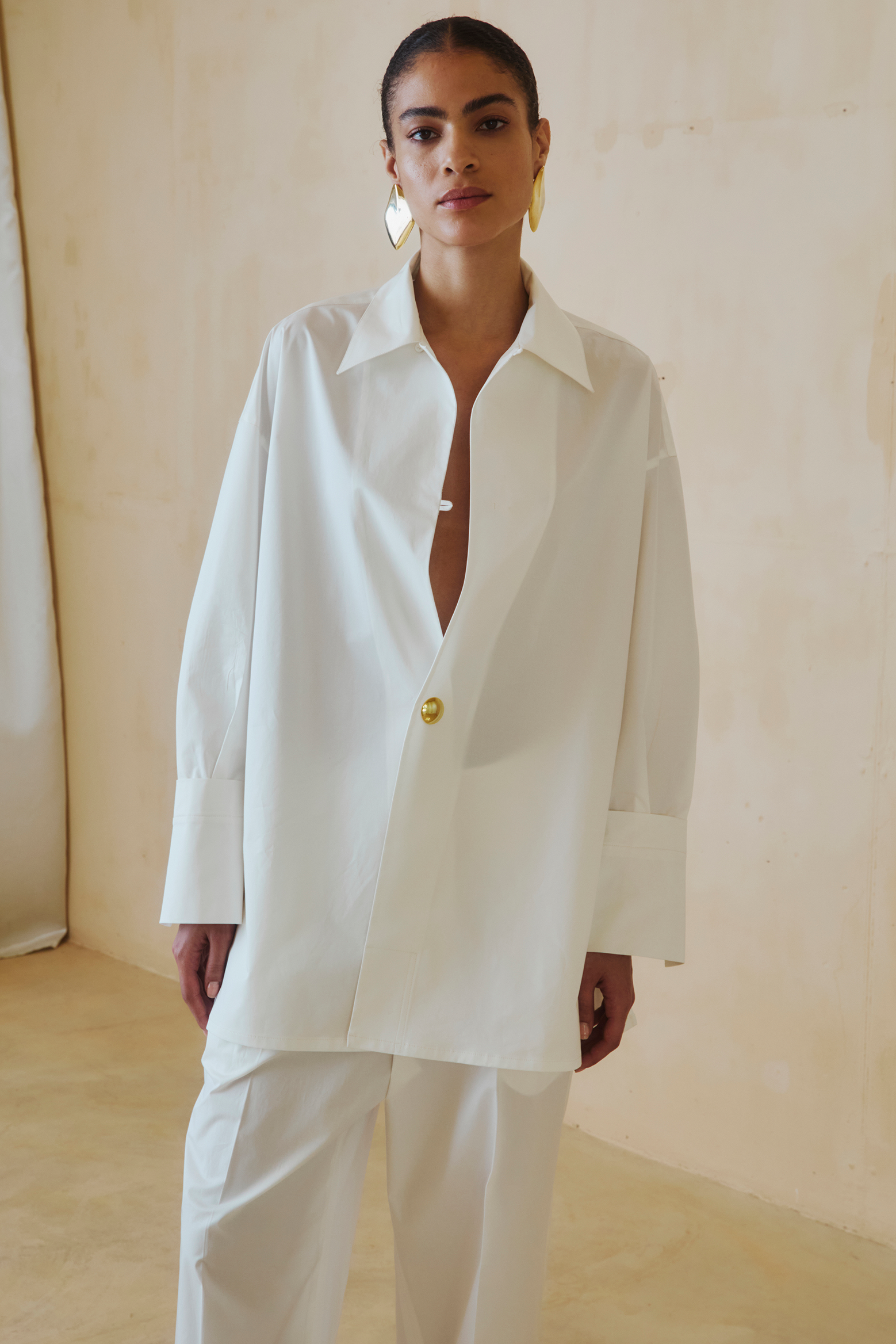 DARKPARK JODIE - POPELINE TUNIC STYLE SHIRT IN WHITE | THE NEW TREND